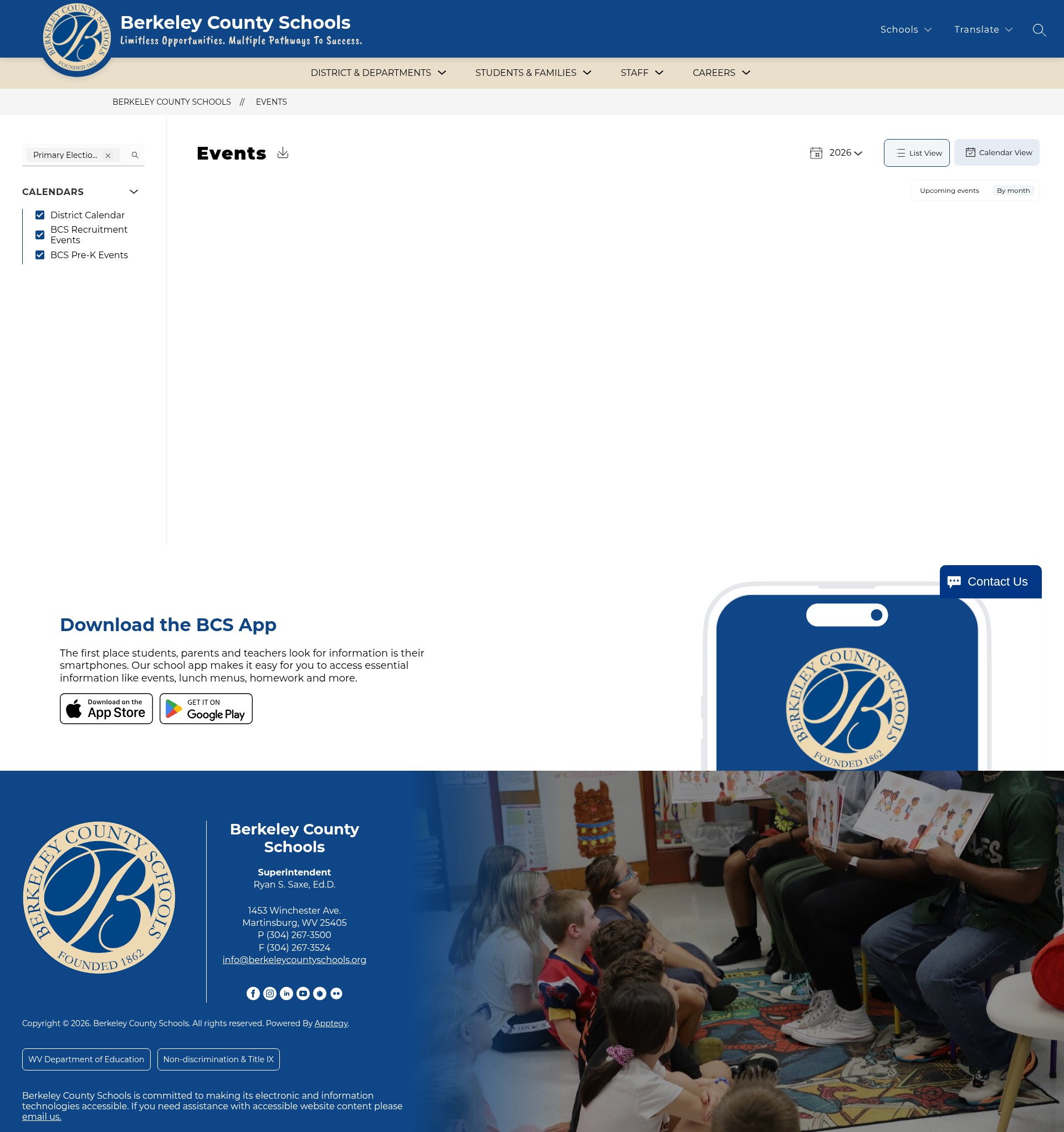 Screenshot of berkeleycountyschools.org