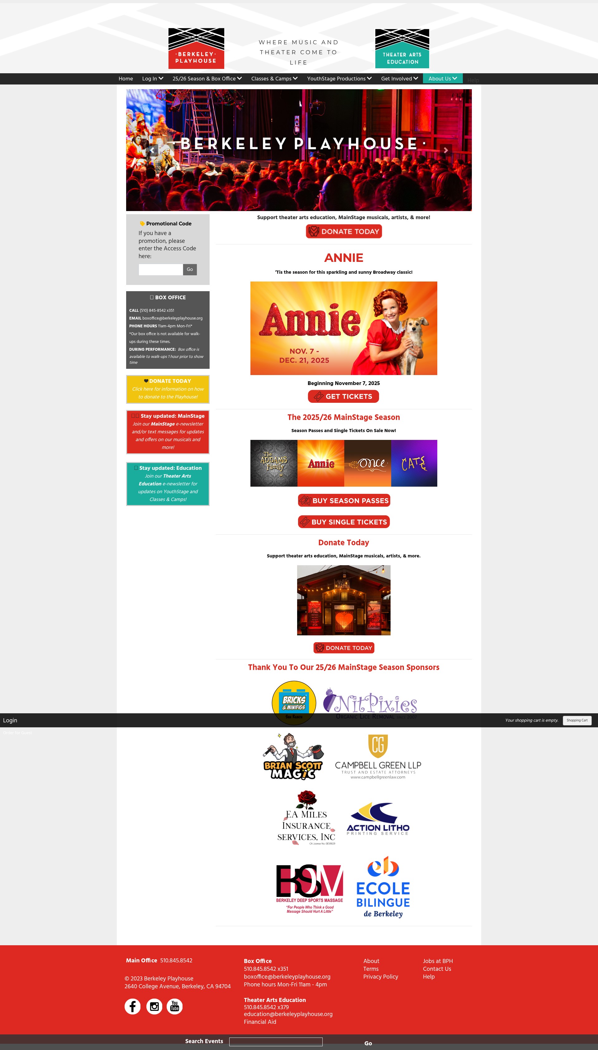 Screenshot of berkeleyplayhouse.org