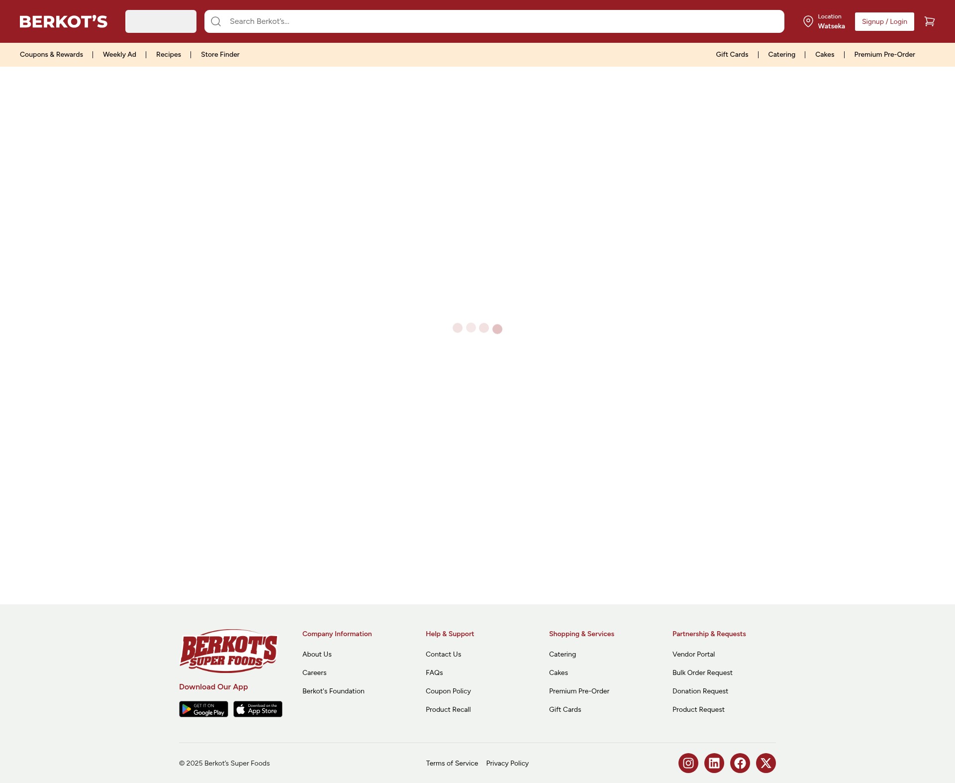 Screenshot of berkotfoods.com
