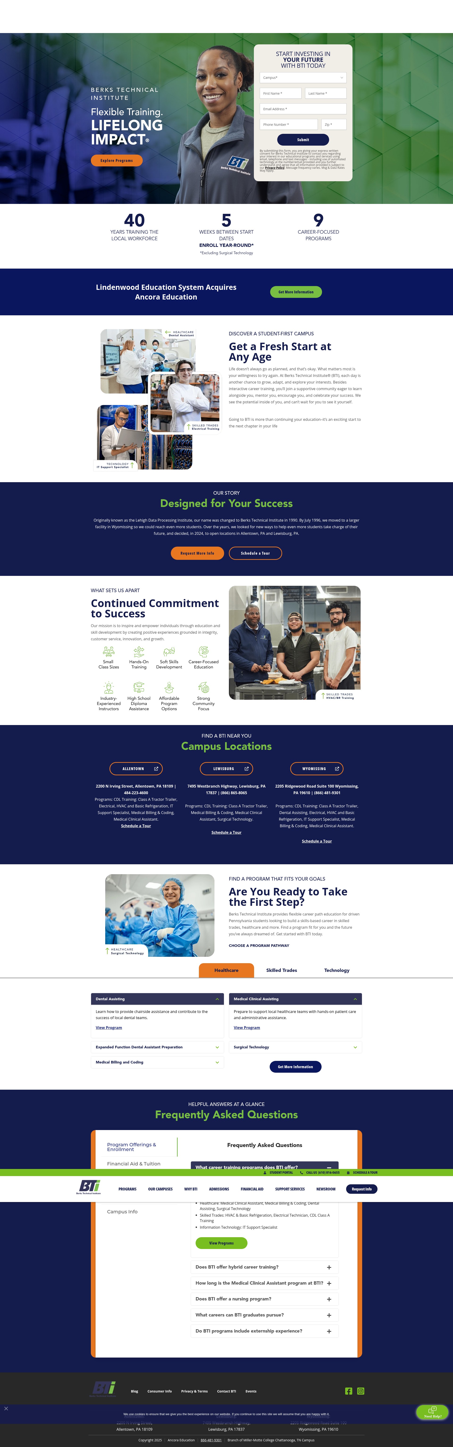 Screenshot of berks.edu