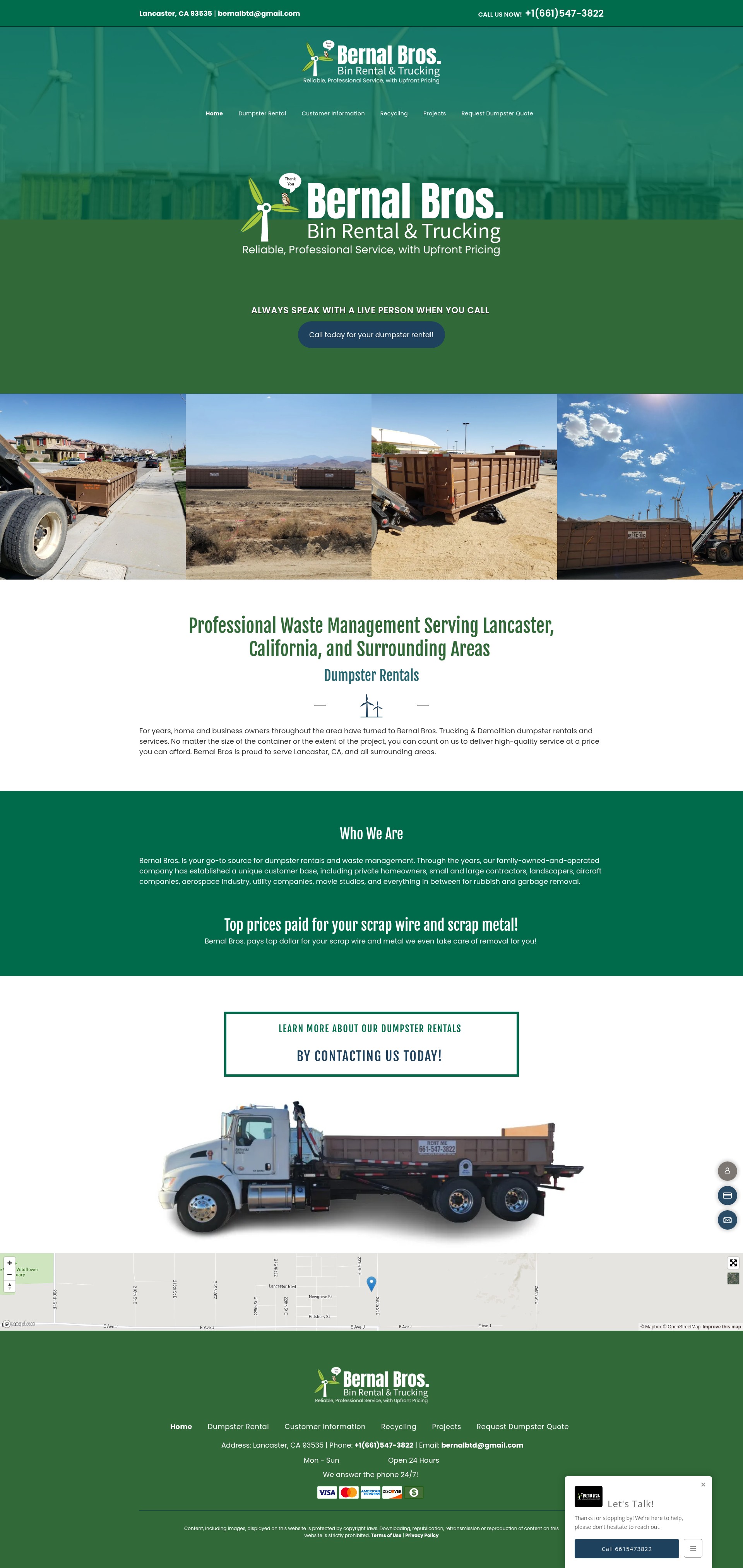 Screenshot of bernalbros.com