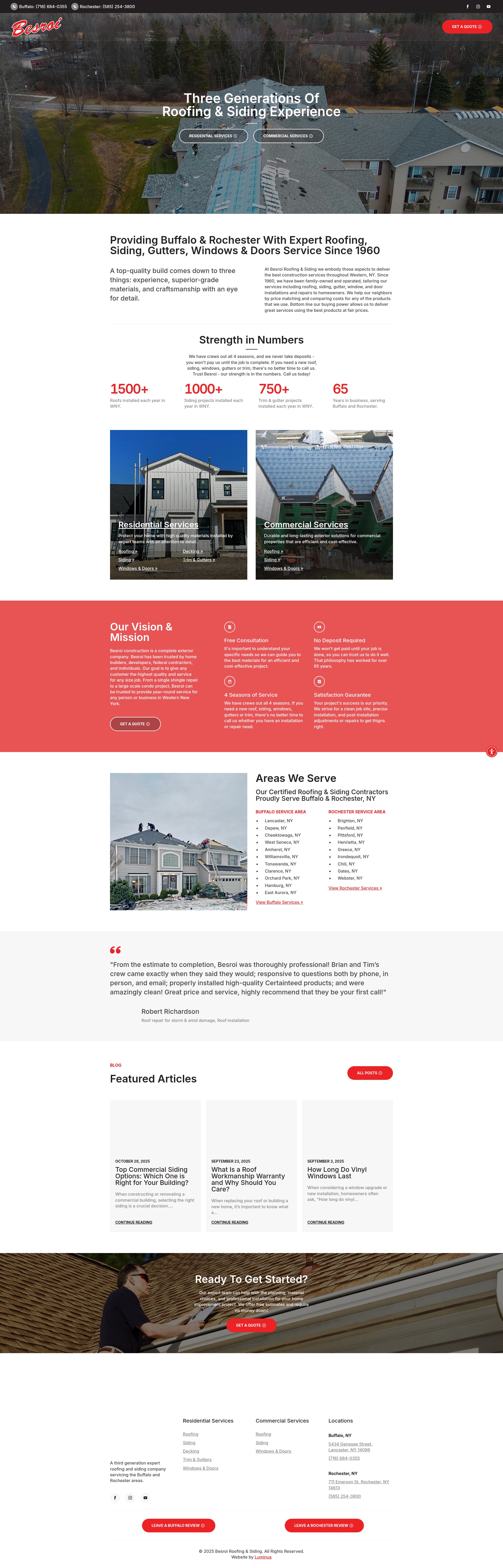 Screenshot of besroiroofing.com