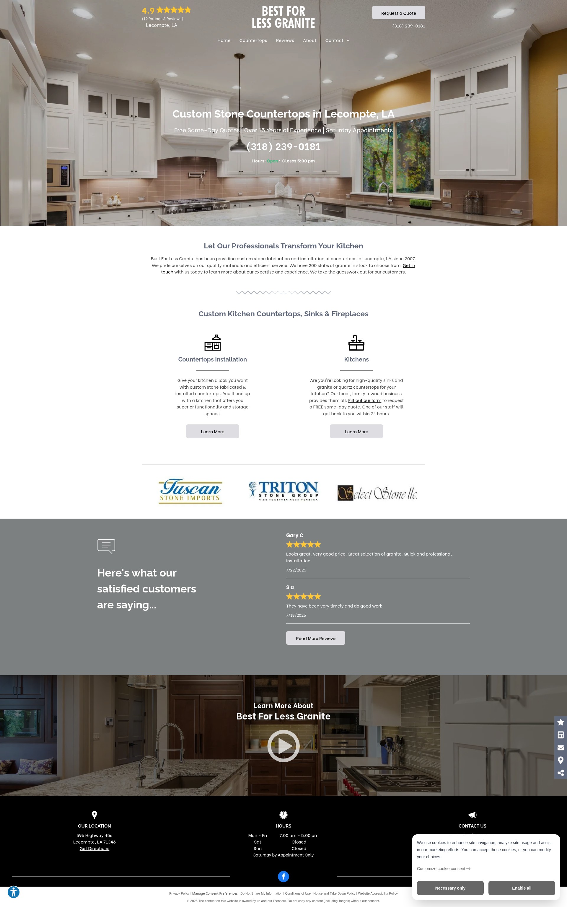 Screenshot of bestforlessgranite.com