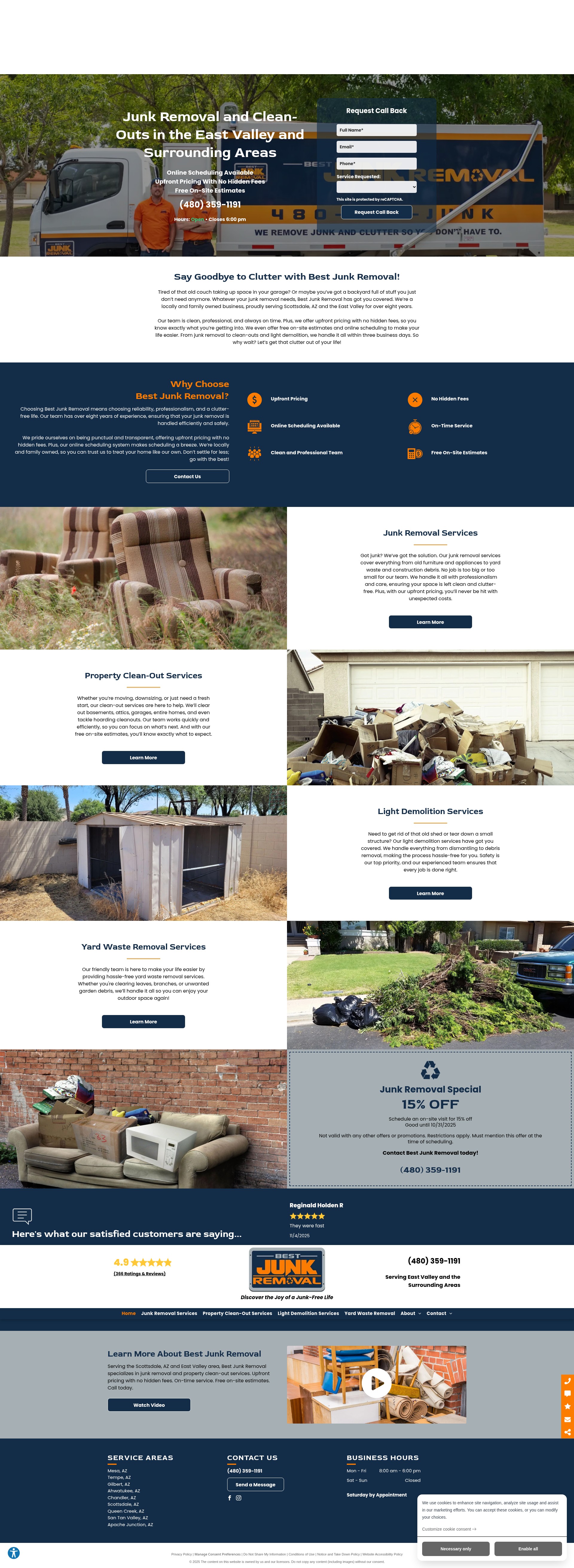 Screenshot of bestjunkremovalnow.com