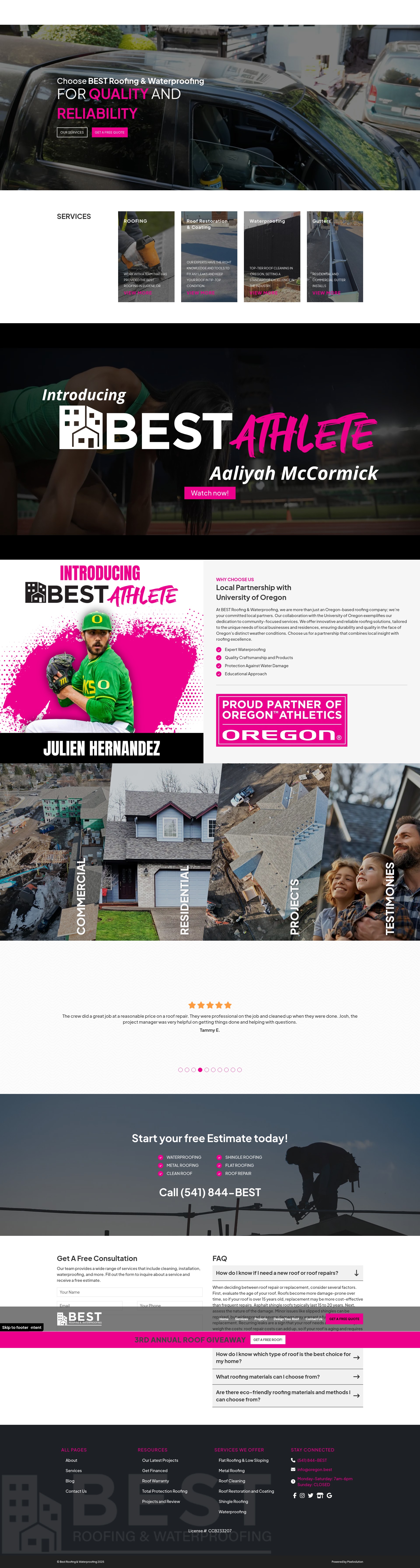 Screenshot of bestroofingoregon.com