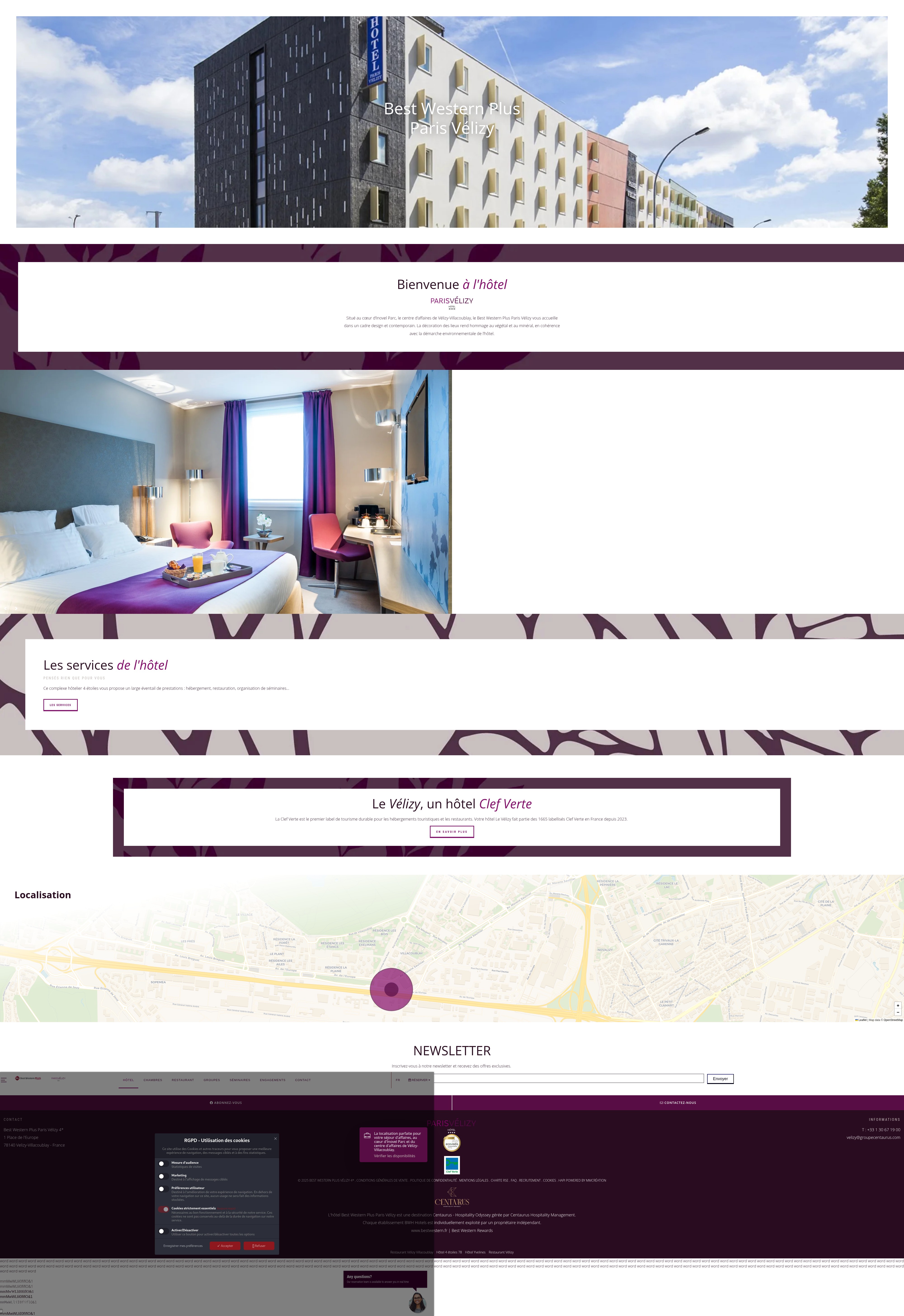 Screenshot of bestwestern-paris-velizy.com