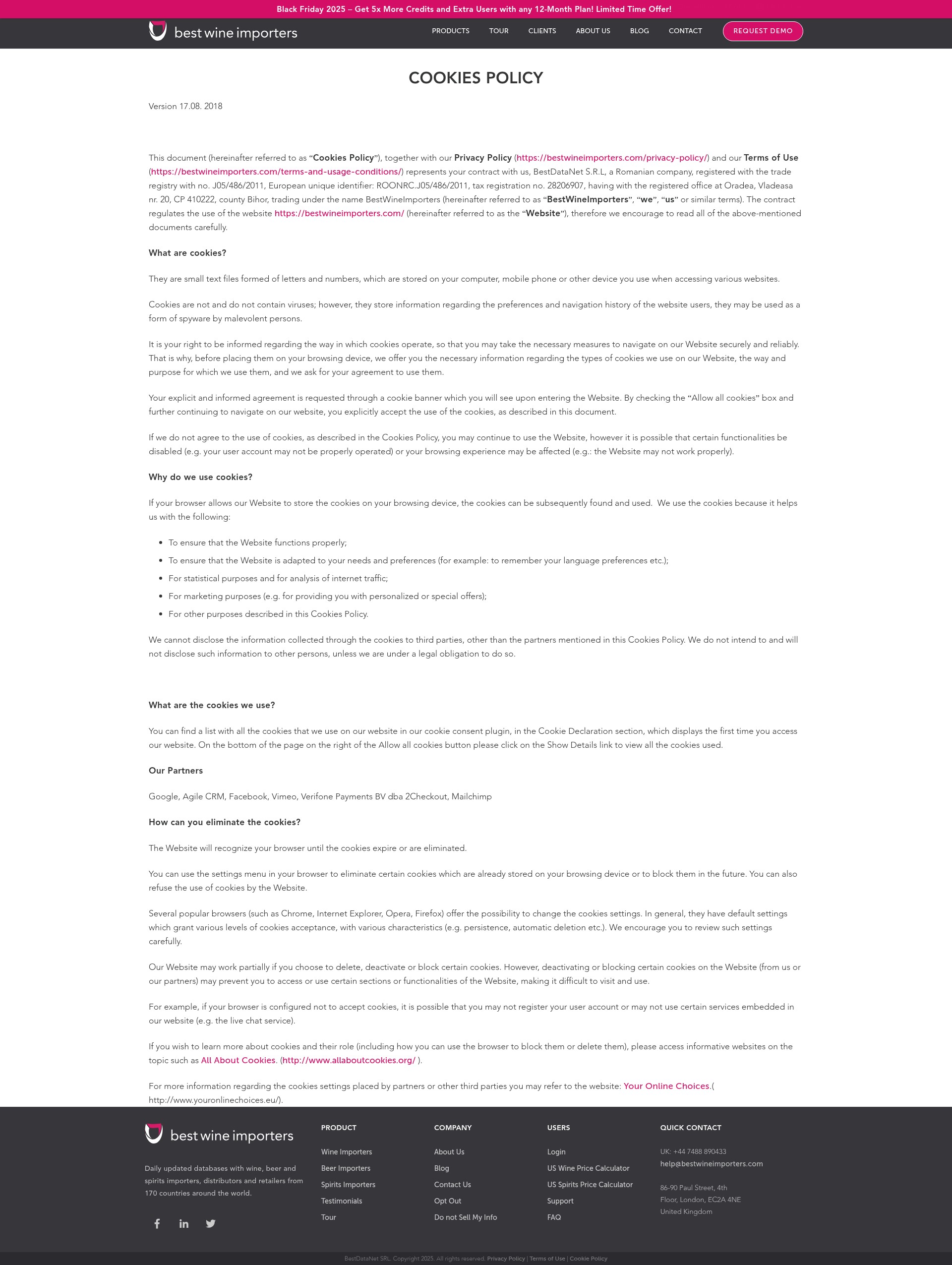 Screenshot of bestwineimporters.com
