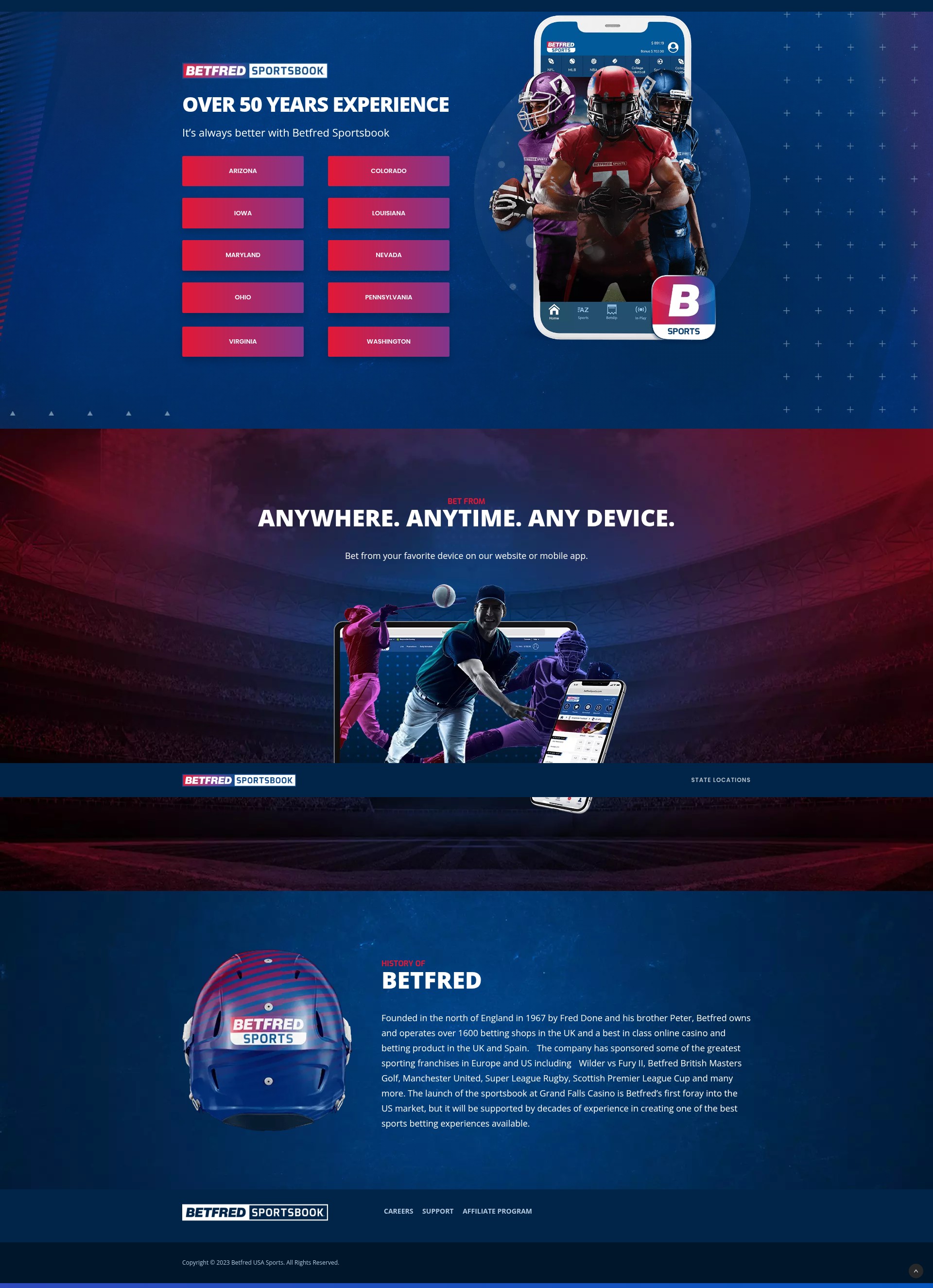 Screenshot of betfredsports.com