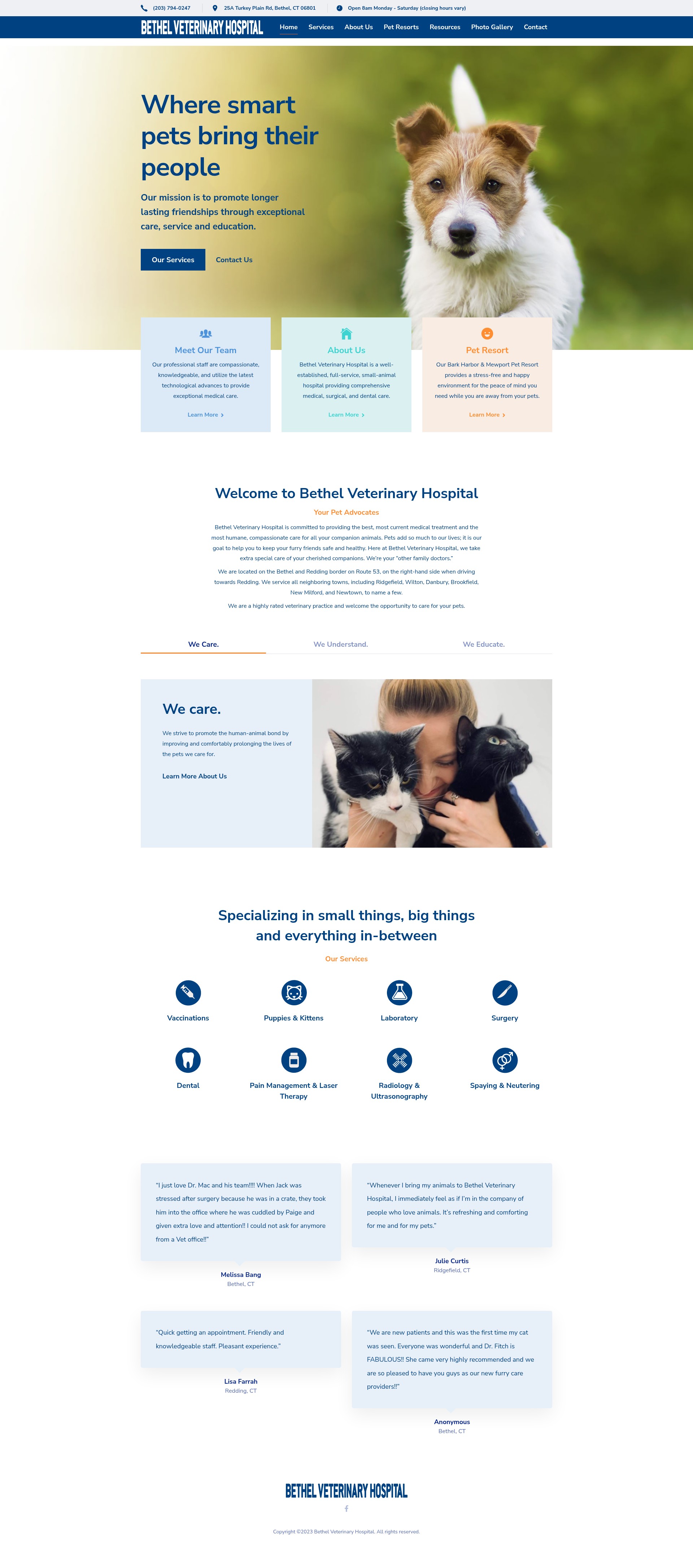Screenshot of bethelveterinary.com