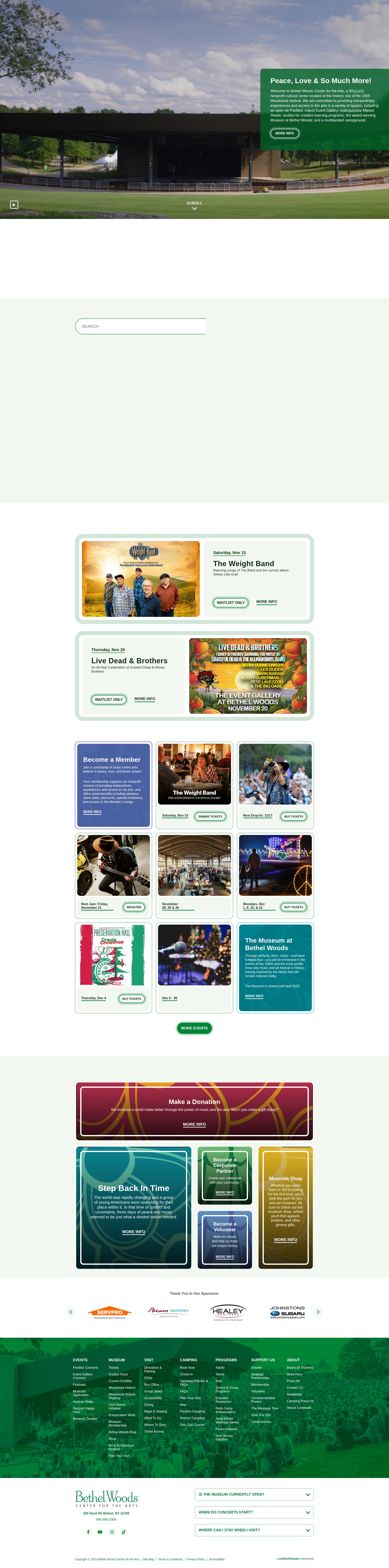 Screenshot of bethelwoodscenter.org