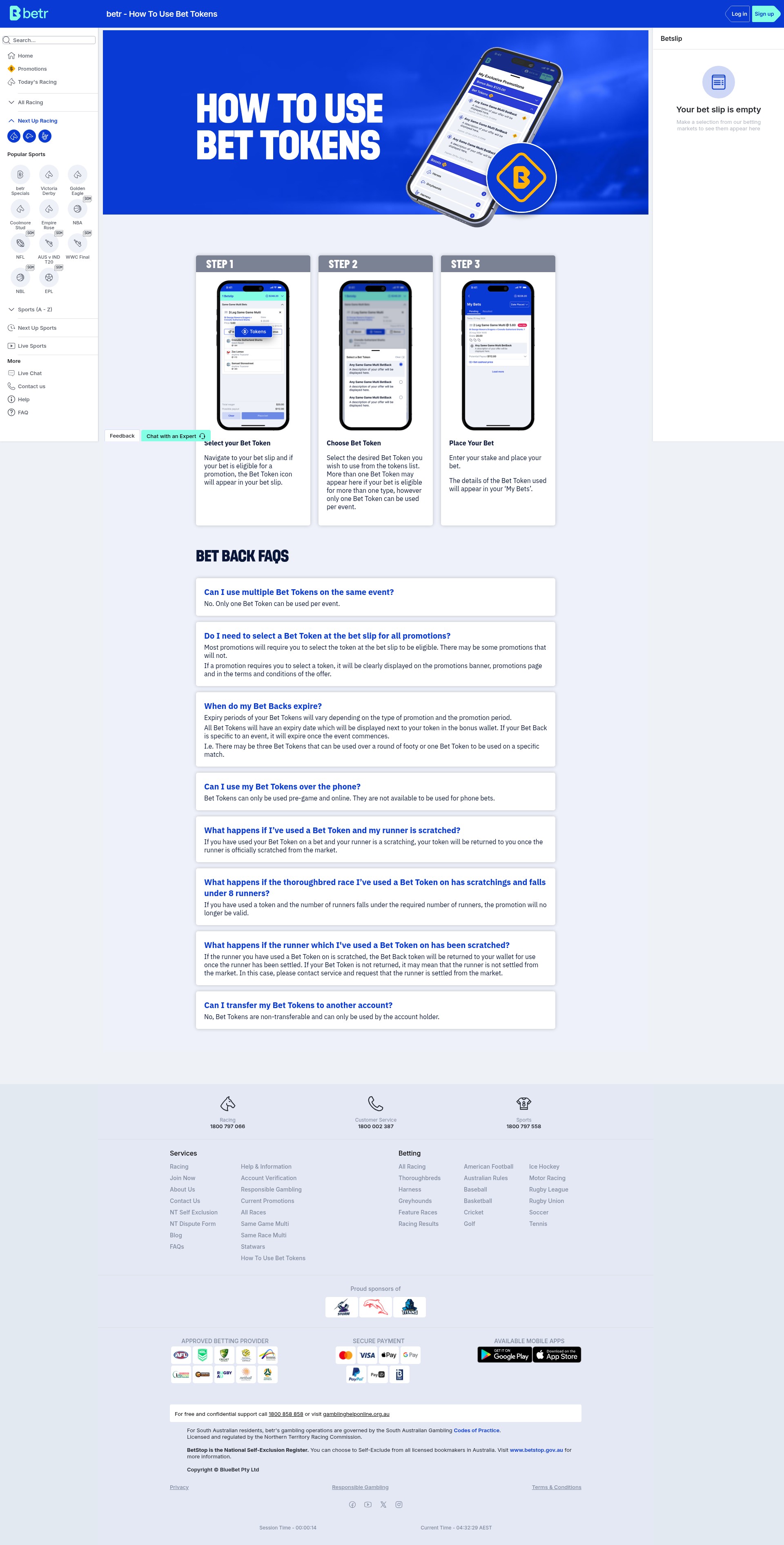 Screenshot of betr.com.au