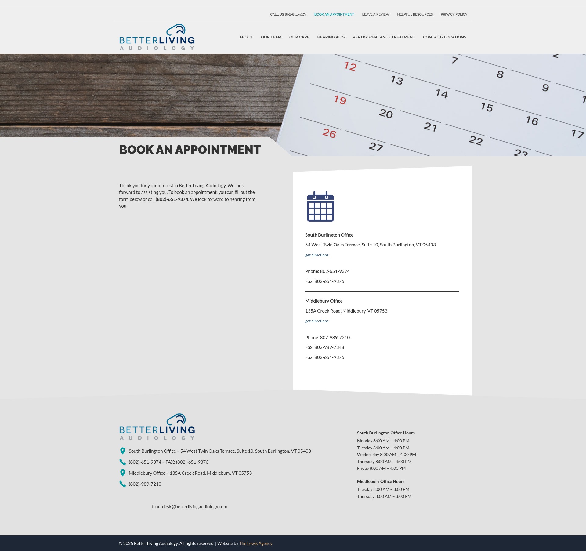 Screenshot of betterlivingaudiology.com