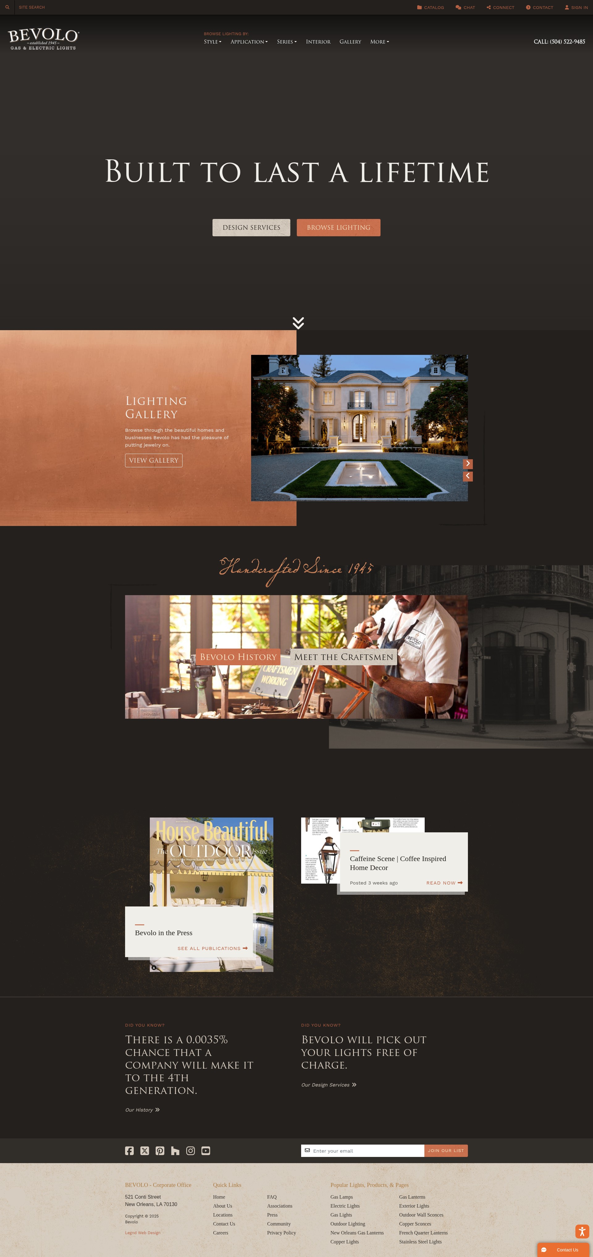 Screenshot of bevolo.com