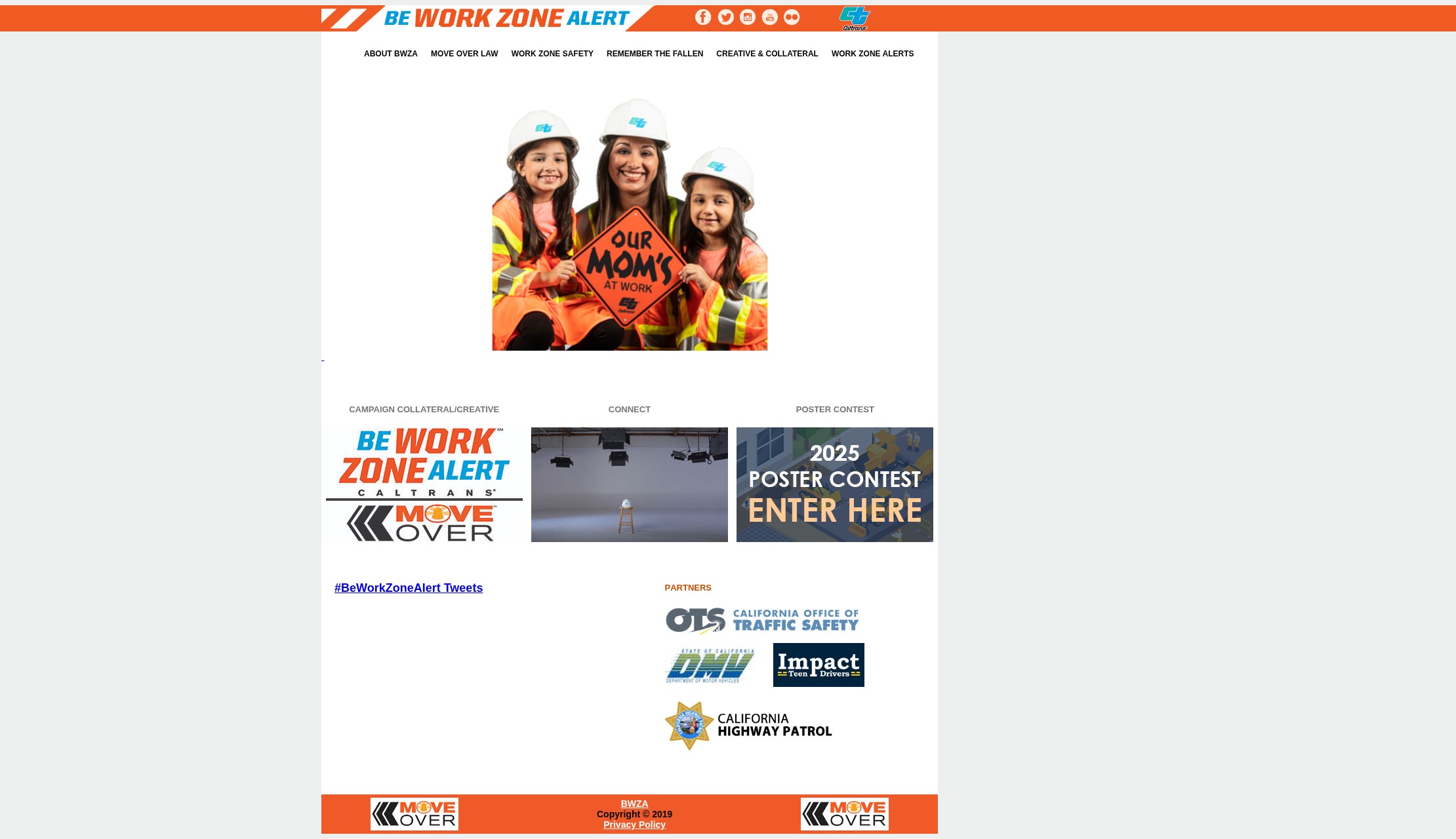Screenshot of beworkzonealert.dot.ca.gov