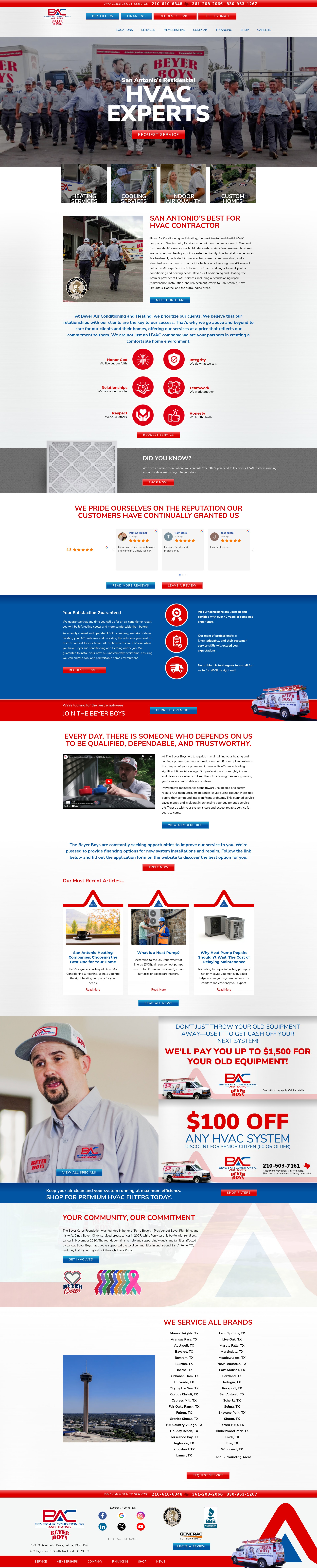 Screenshot of beyerairconditioningheating.com
