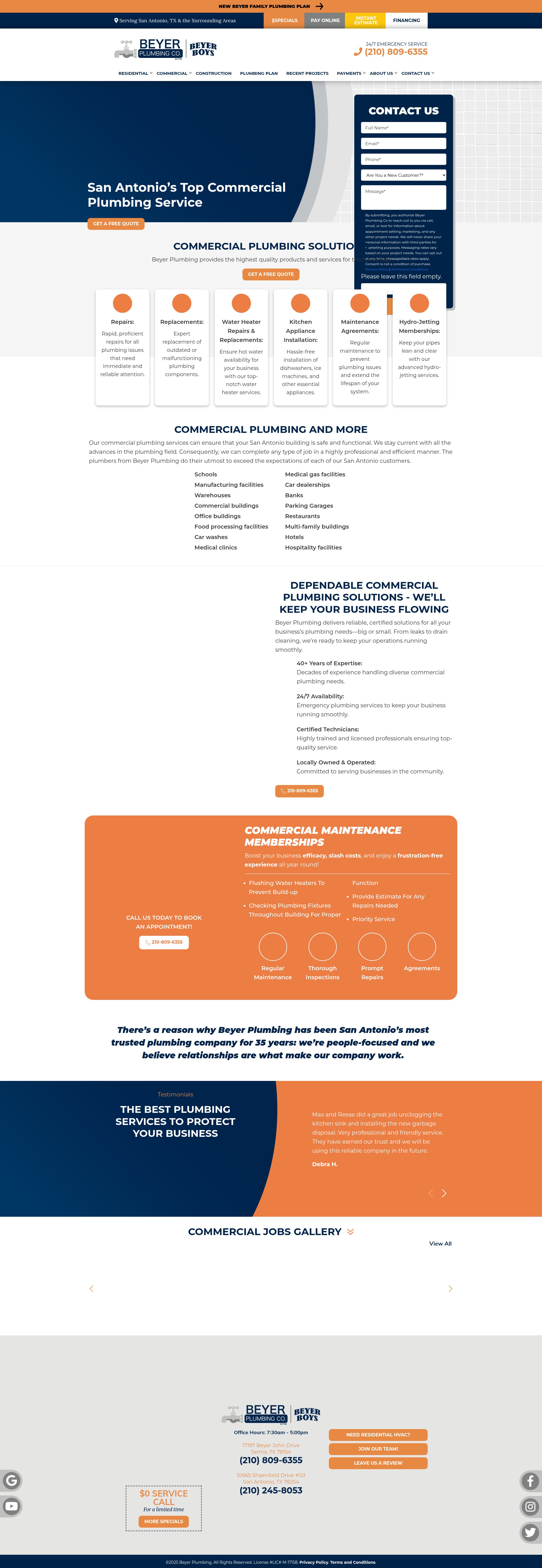 Screenshot of beyerplumbing.com