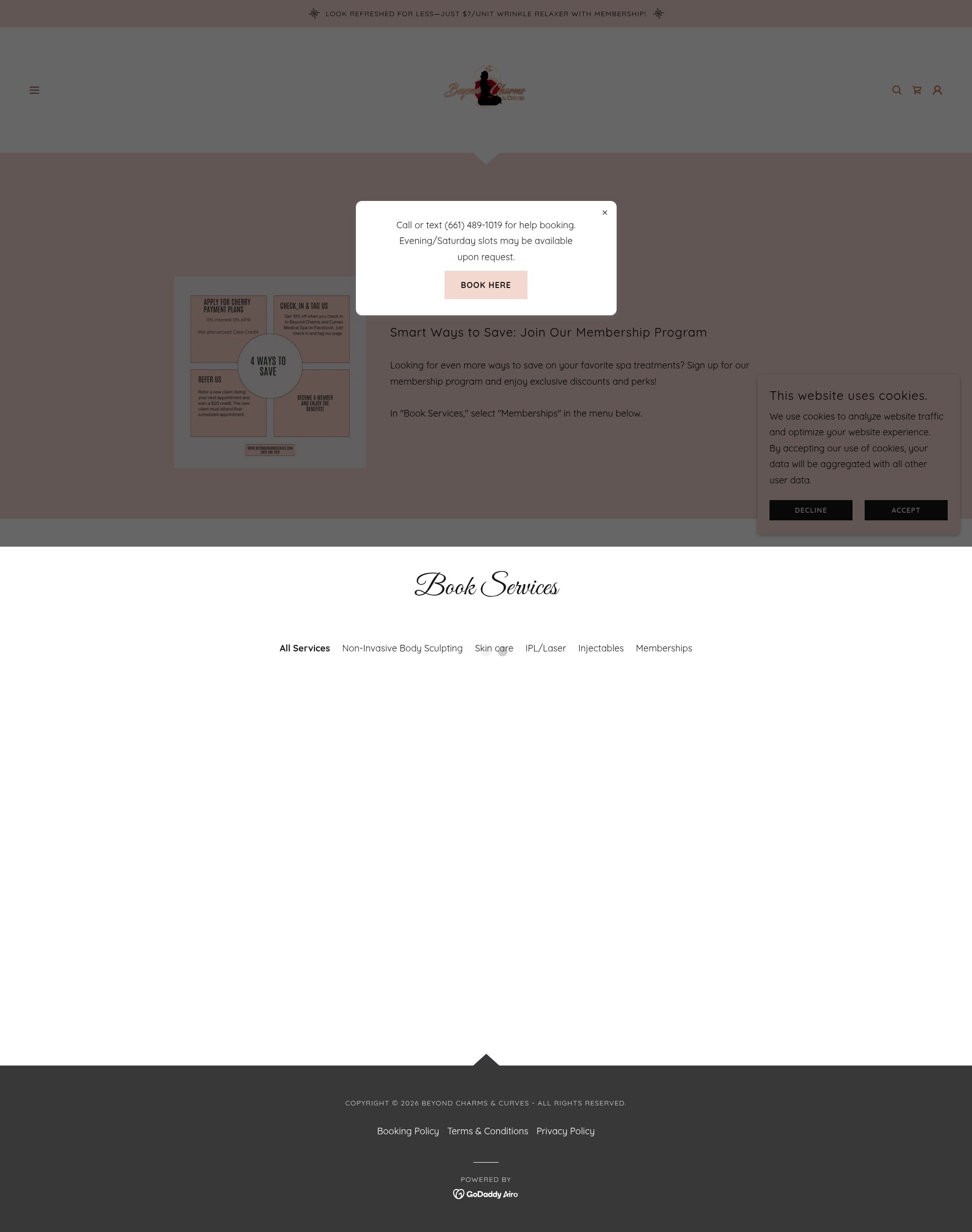 Screenshot of beyondcharmscurves.com