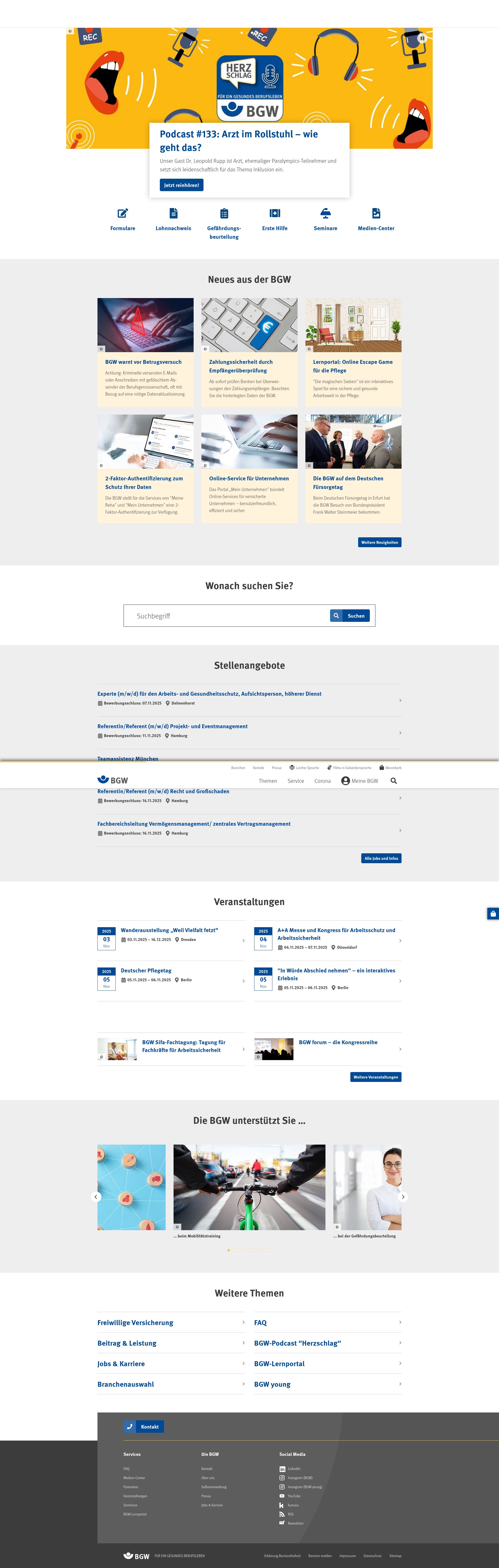 Screenshot of bgw-online.de