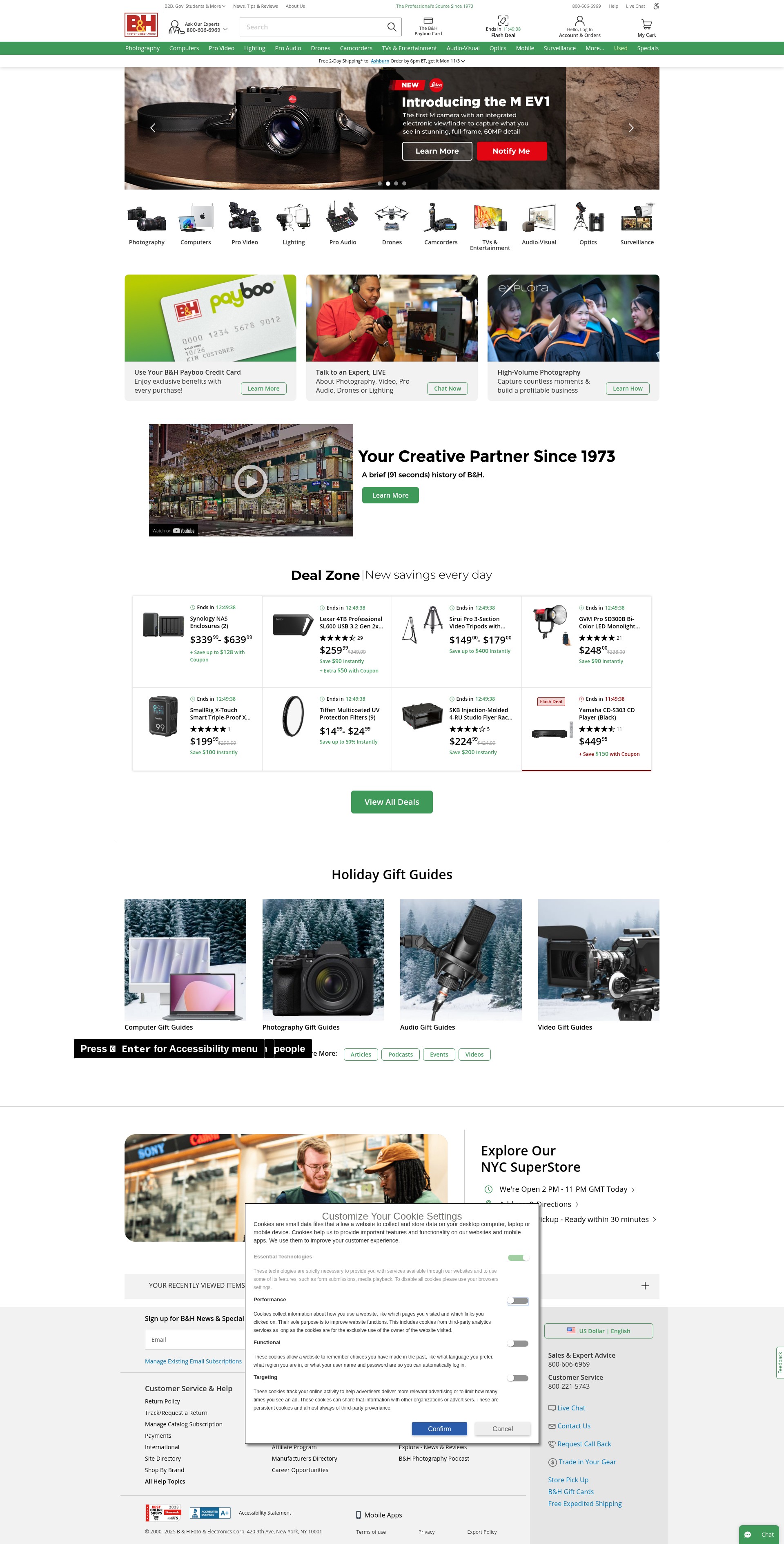 Screenshot of bhphotovideo.com