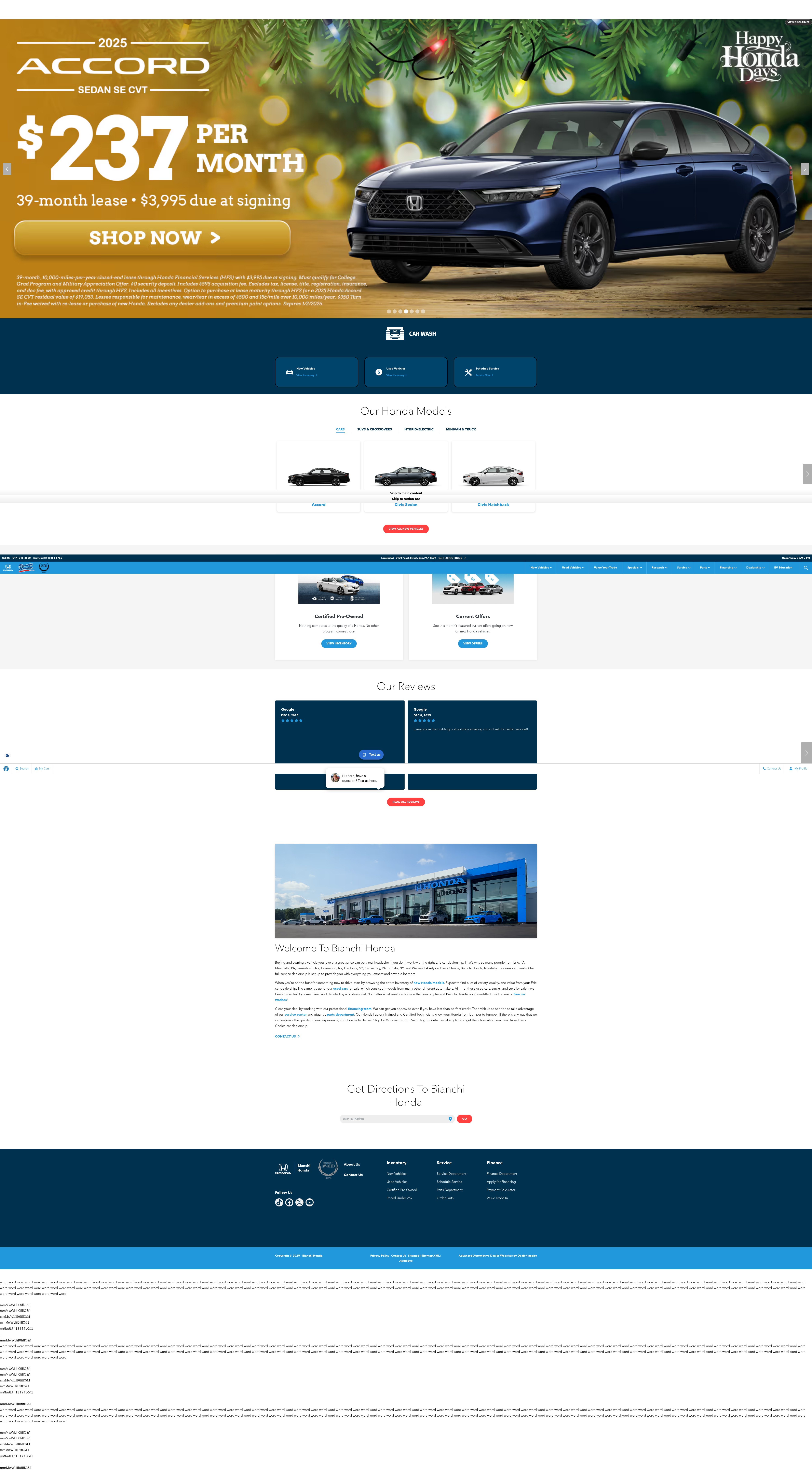 Screenshot of bianchihonda.com