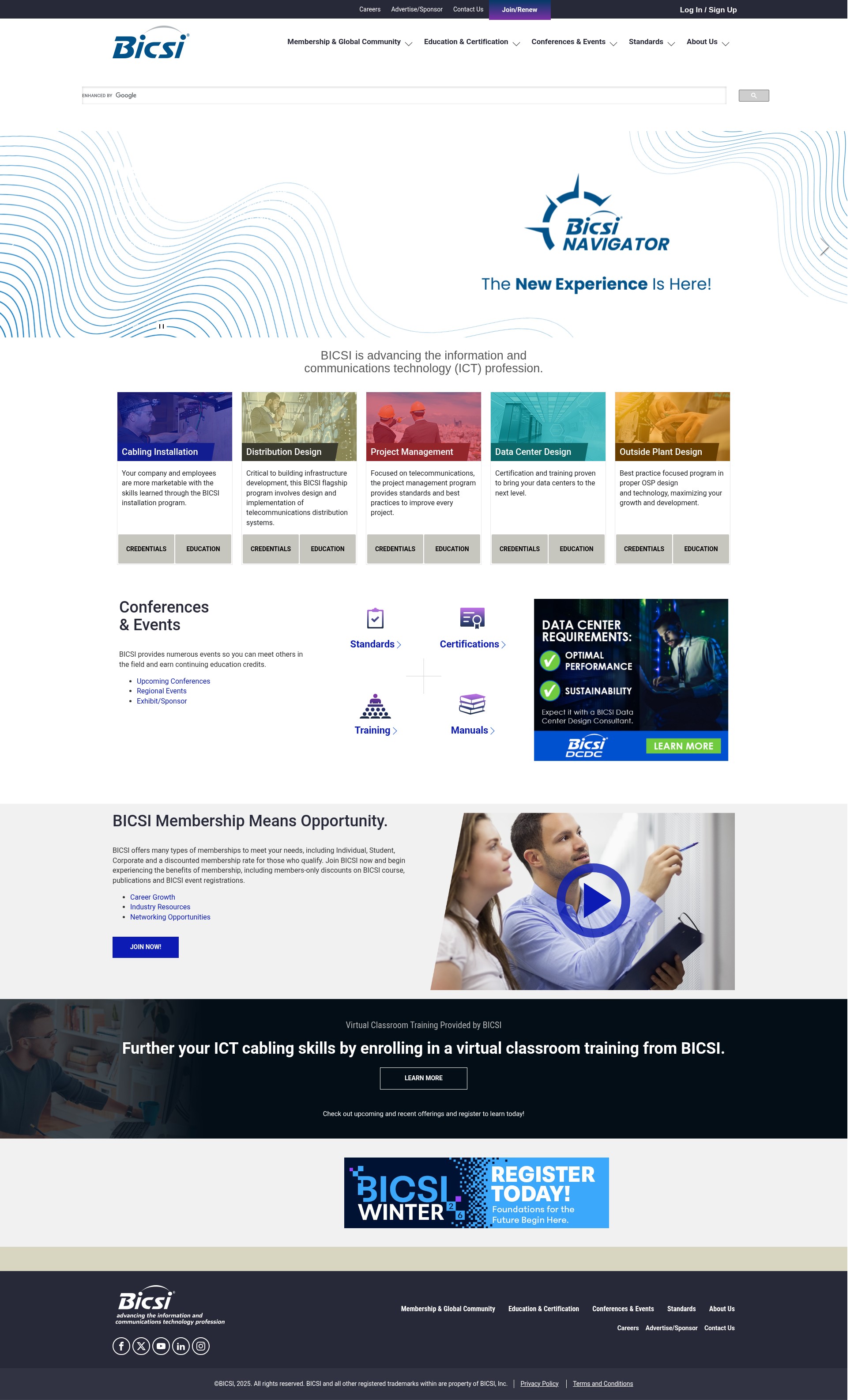 Screenshot of bicsi.org
