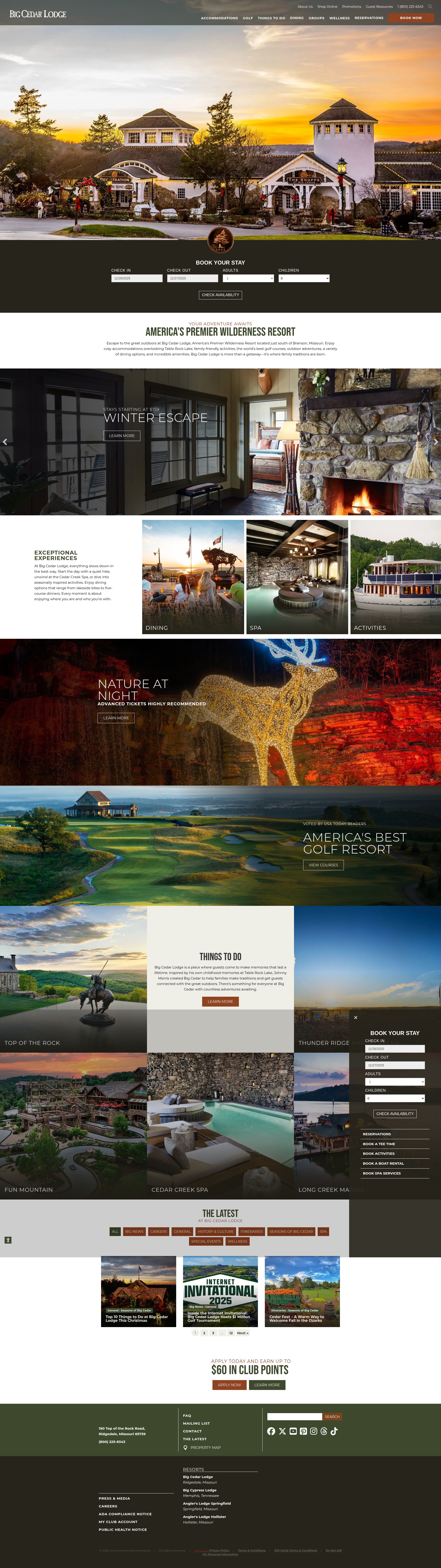 Screenshot of big-cedar.com