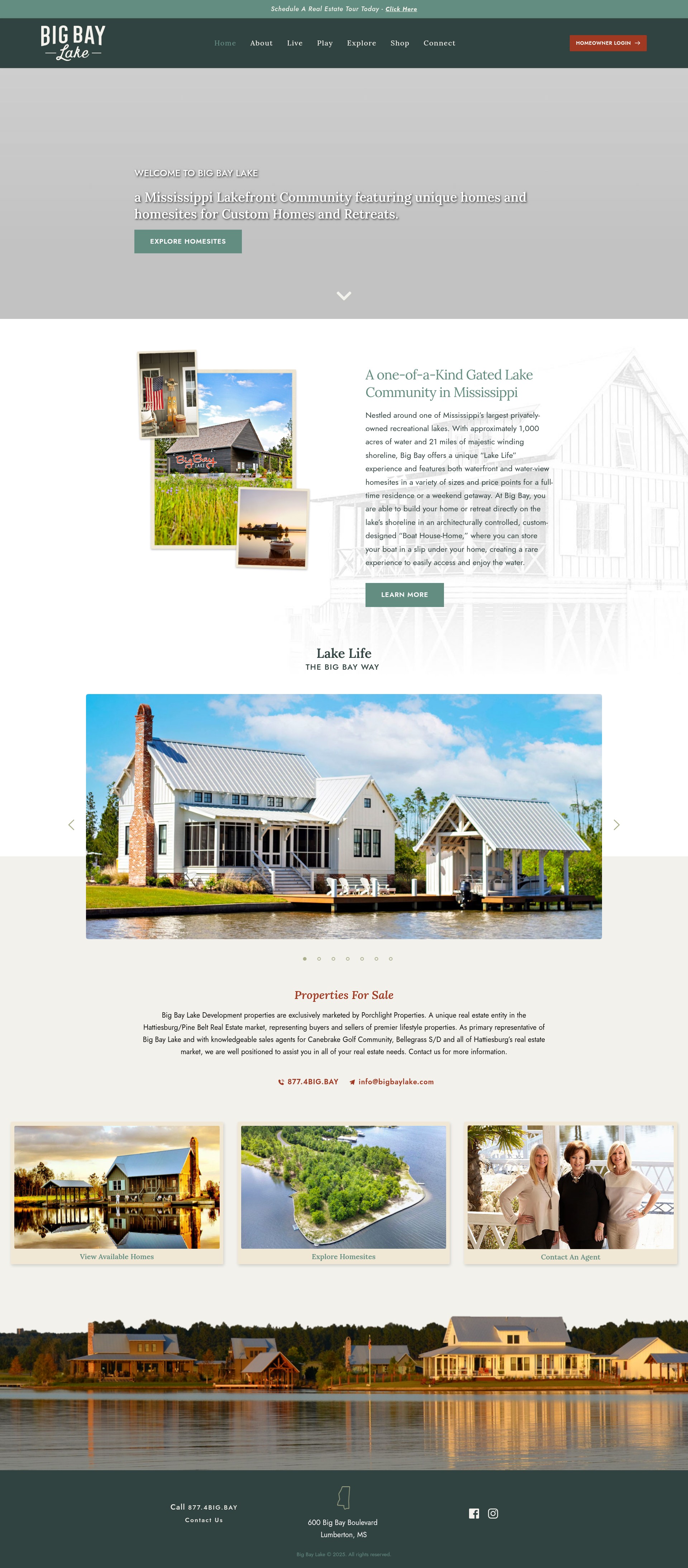 Screenshot of bigbaylake.com