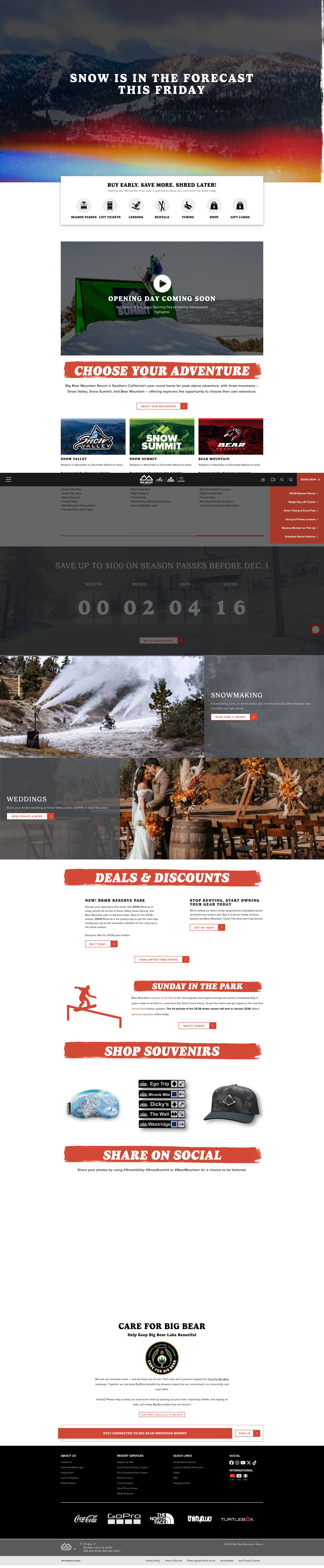 Screenshot of bigbearmountainresort.com