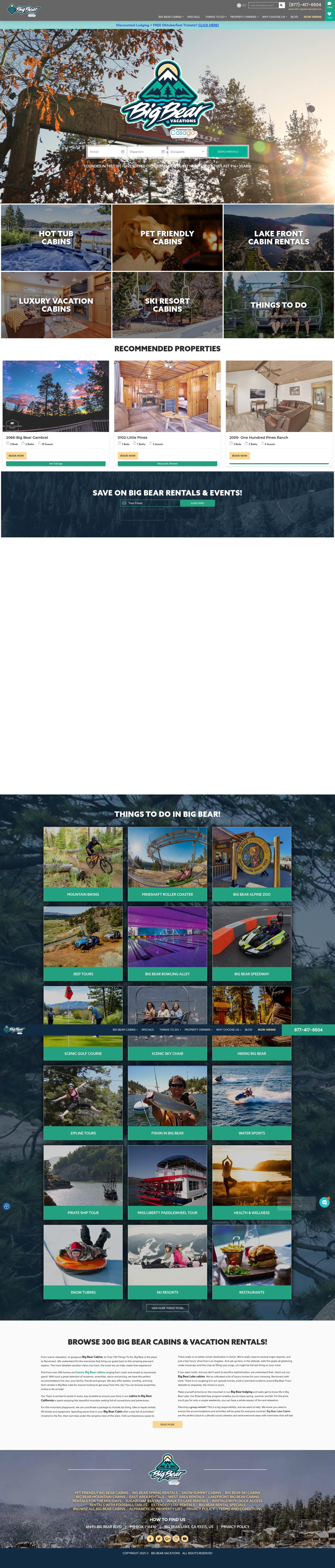 Screenshot of bigbearvacations.com