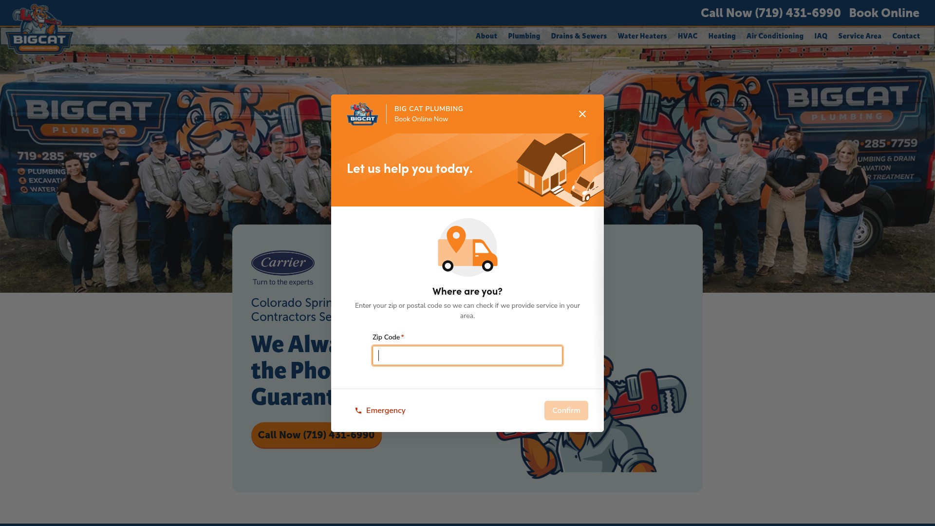 Screenshot of bigcatplumbinghvac.com