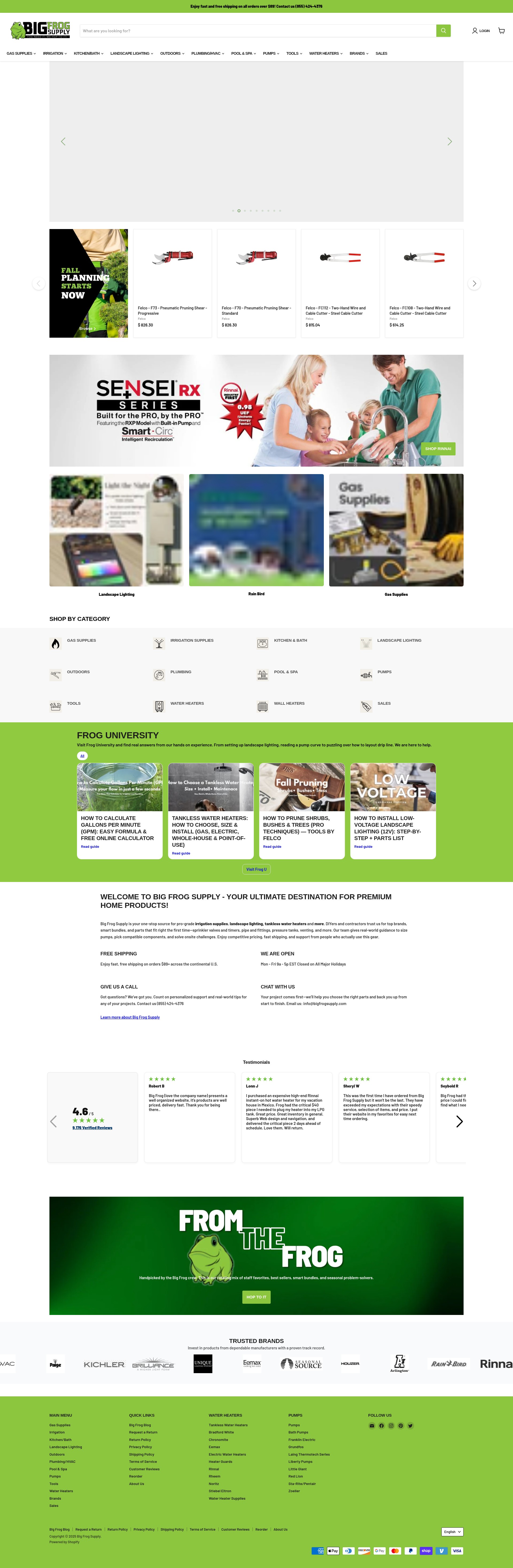 Screenshot of bigfrogsupply.com