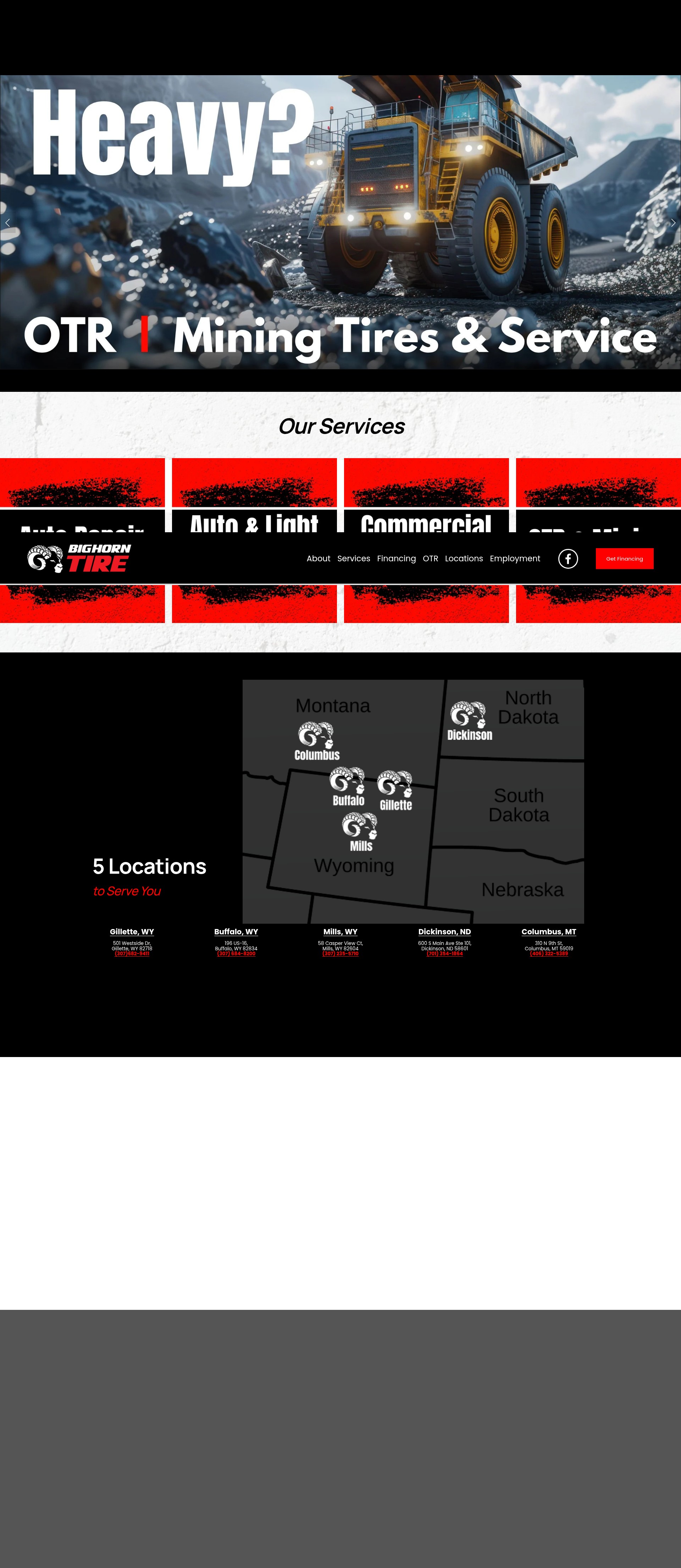 Screenshot of bighorntire.com