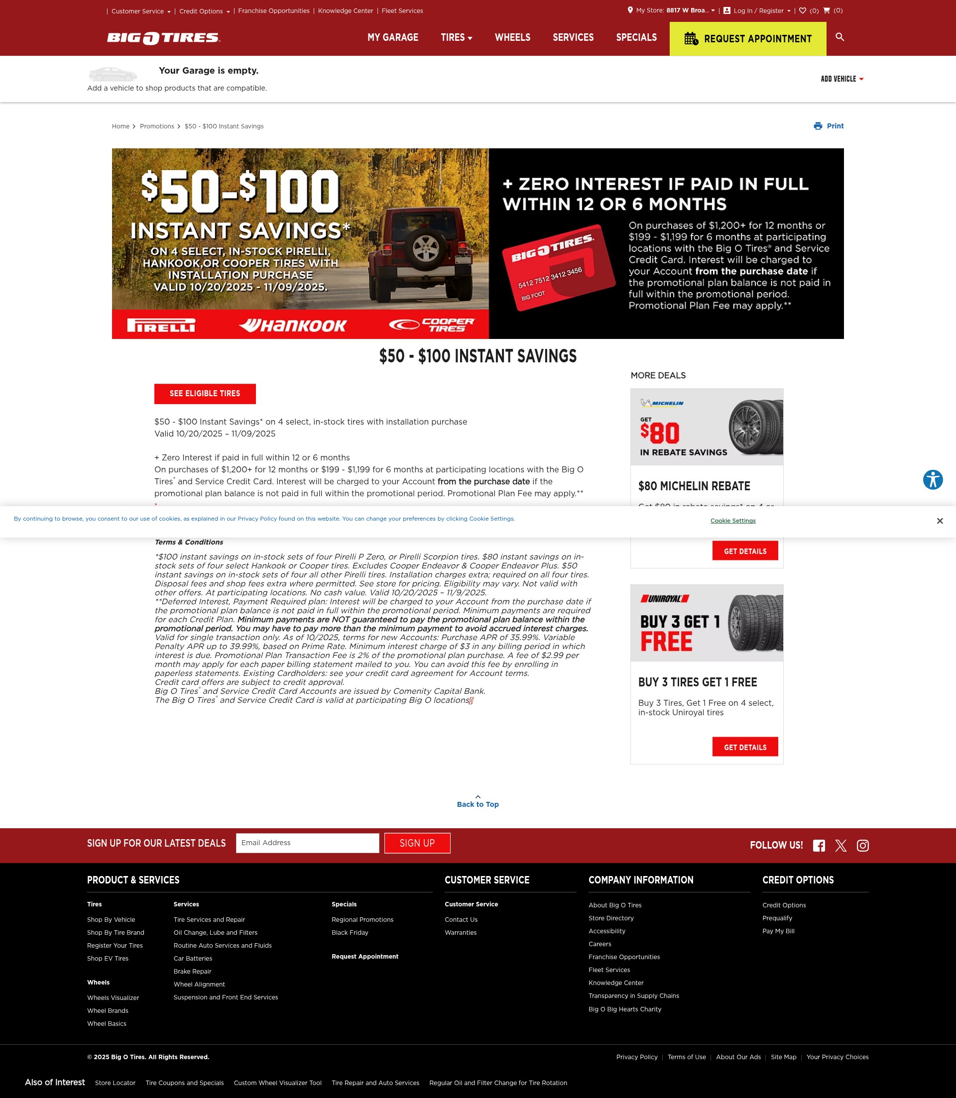 Screenshot of bigotires.com