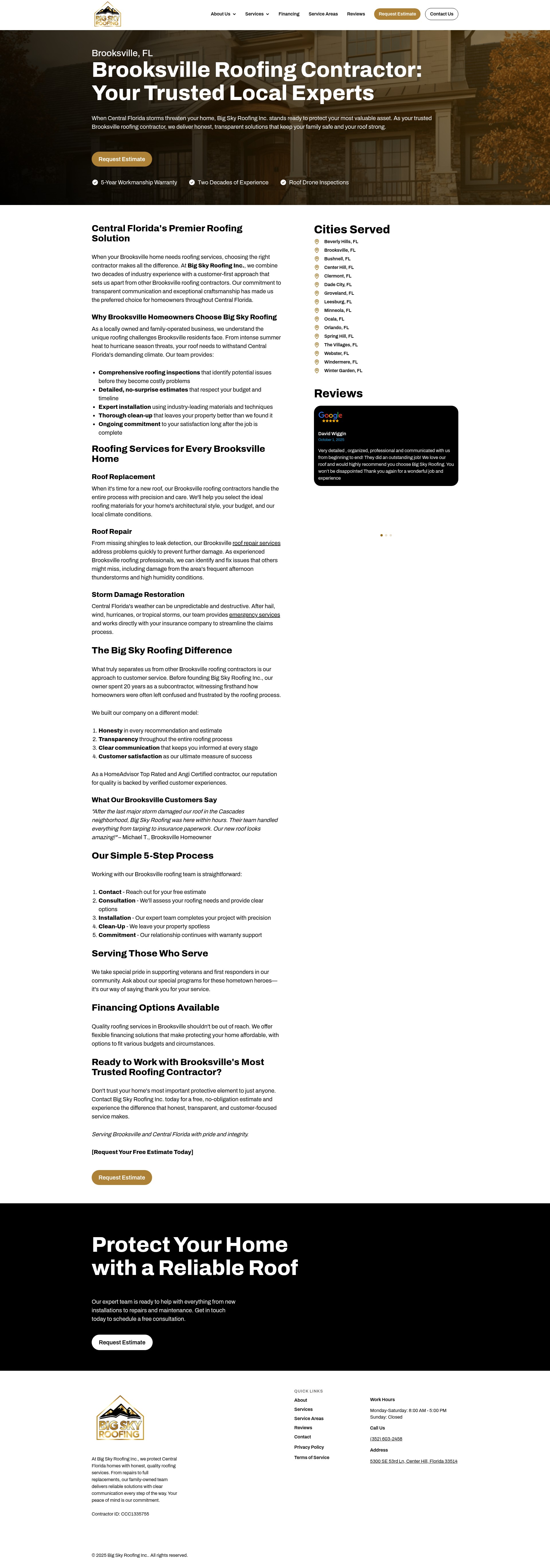 Screenshot of bigskyroofingfl.com