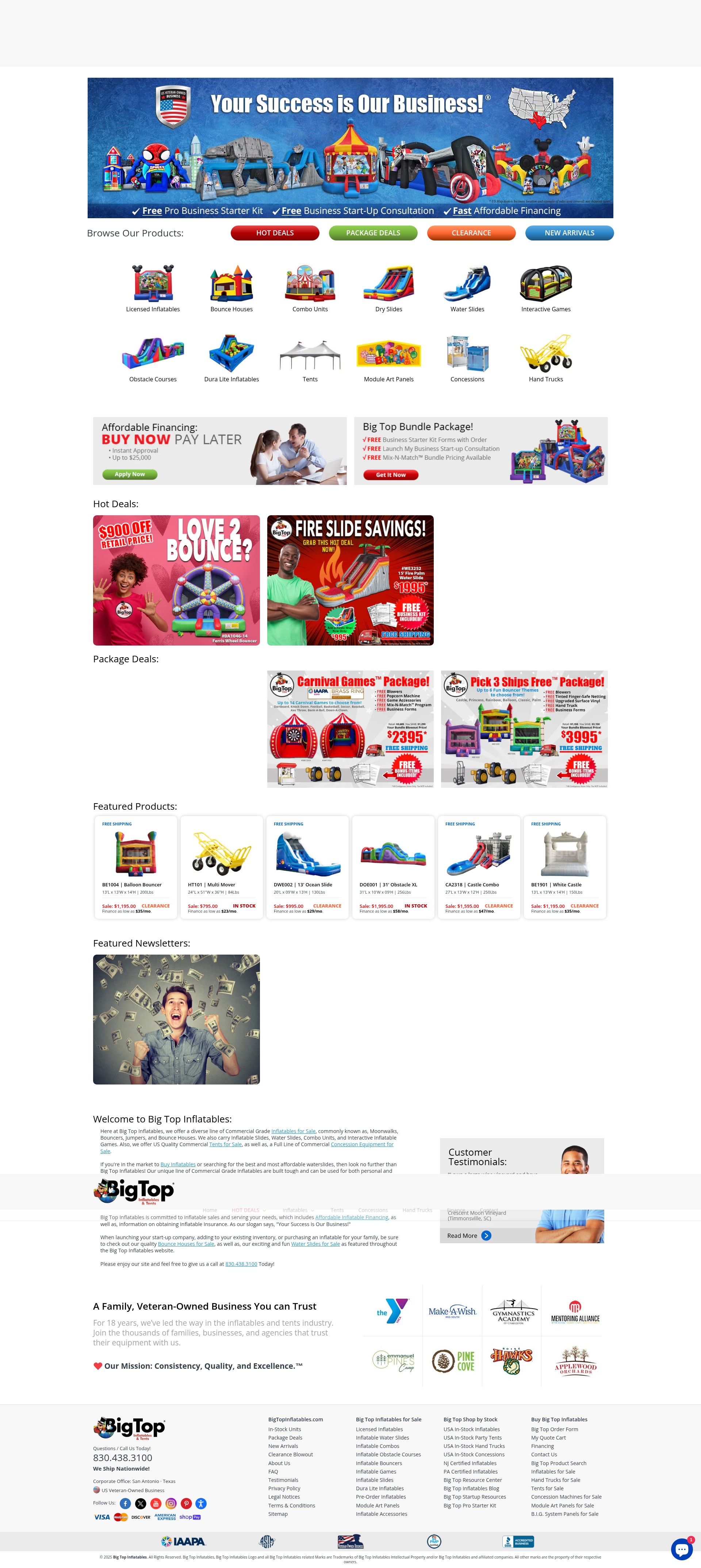 Screenshot of bigtopinflatables.com