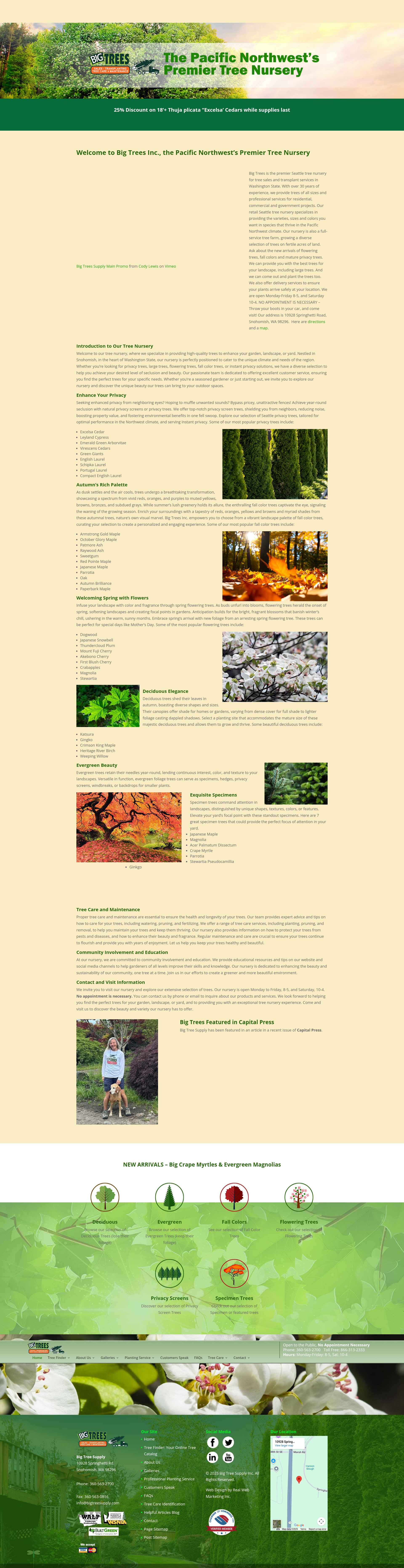 Screenshot of bigtreesupply.com