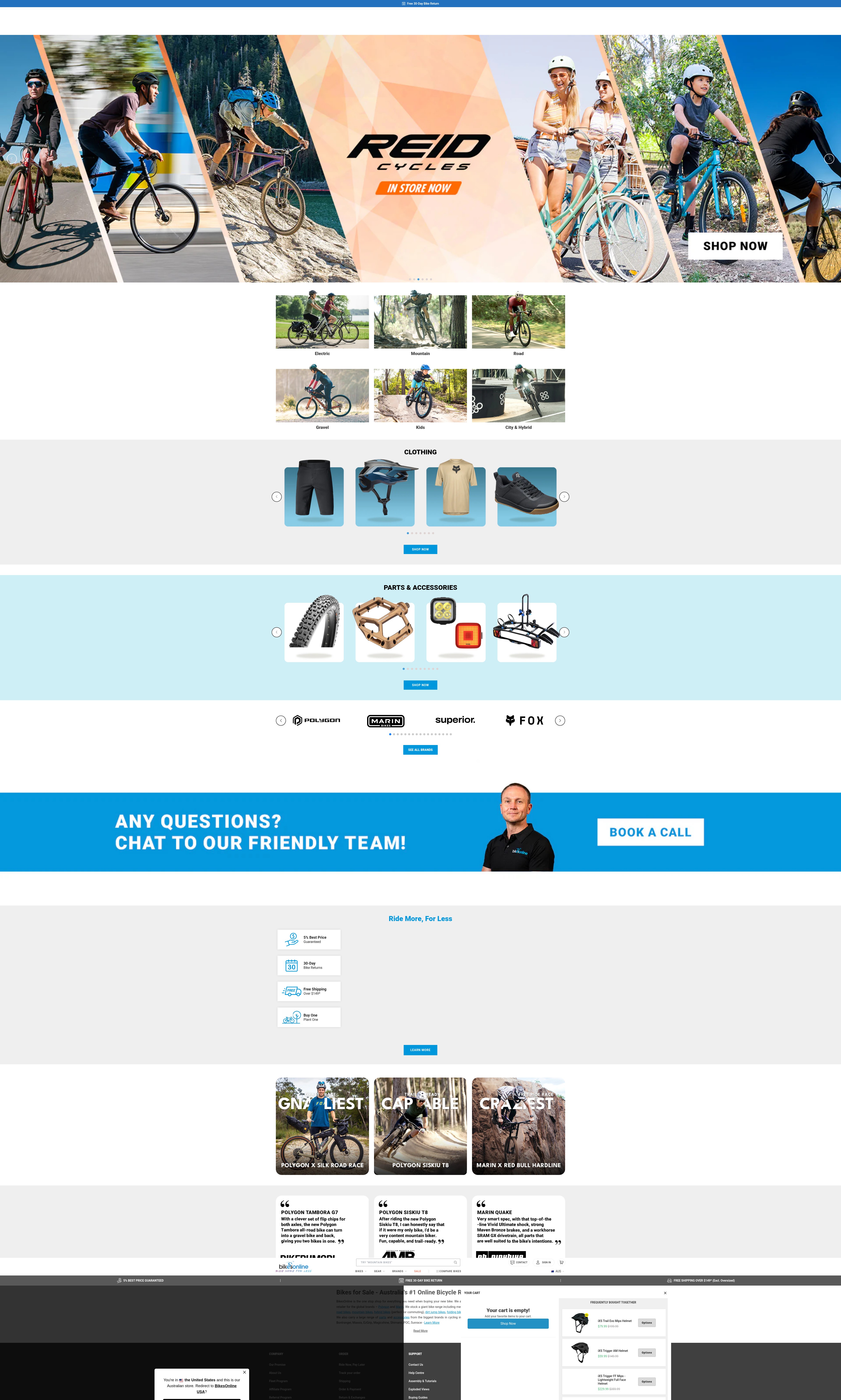 Screenshot of bikesonline.com.au