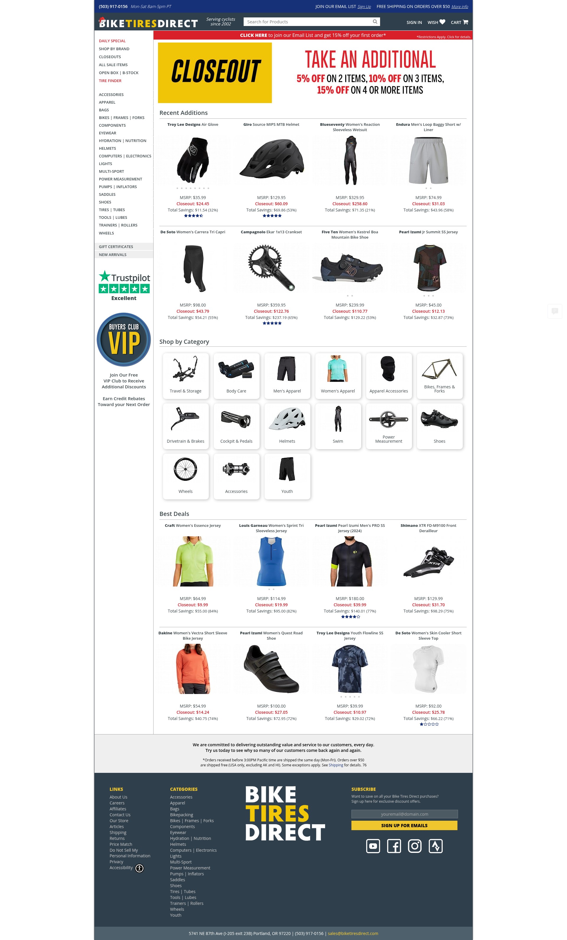 Screenshot of biketiresdirect.com