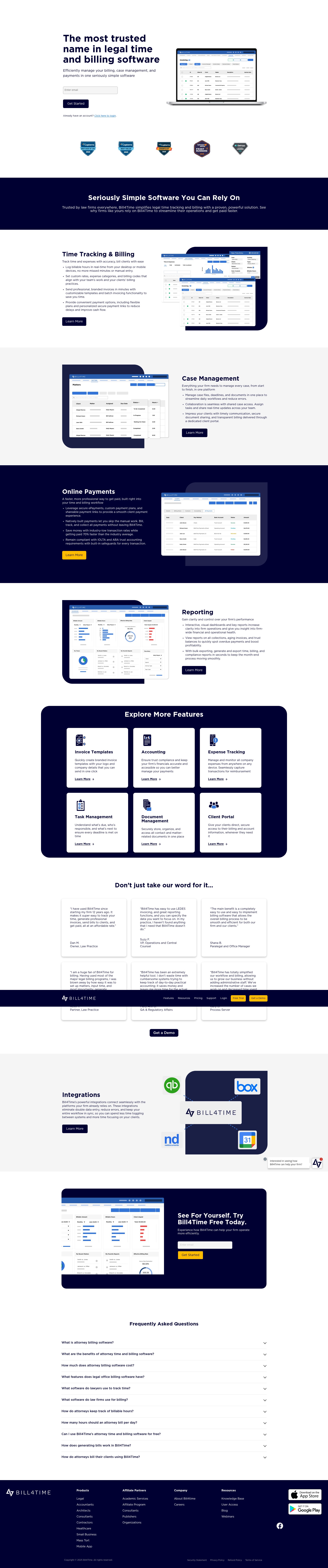 Screenshot of bill4time.com