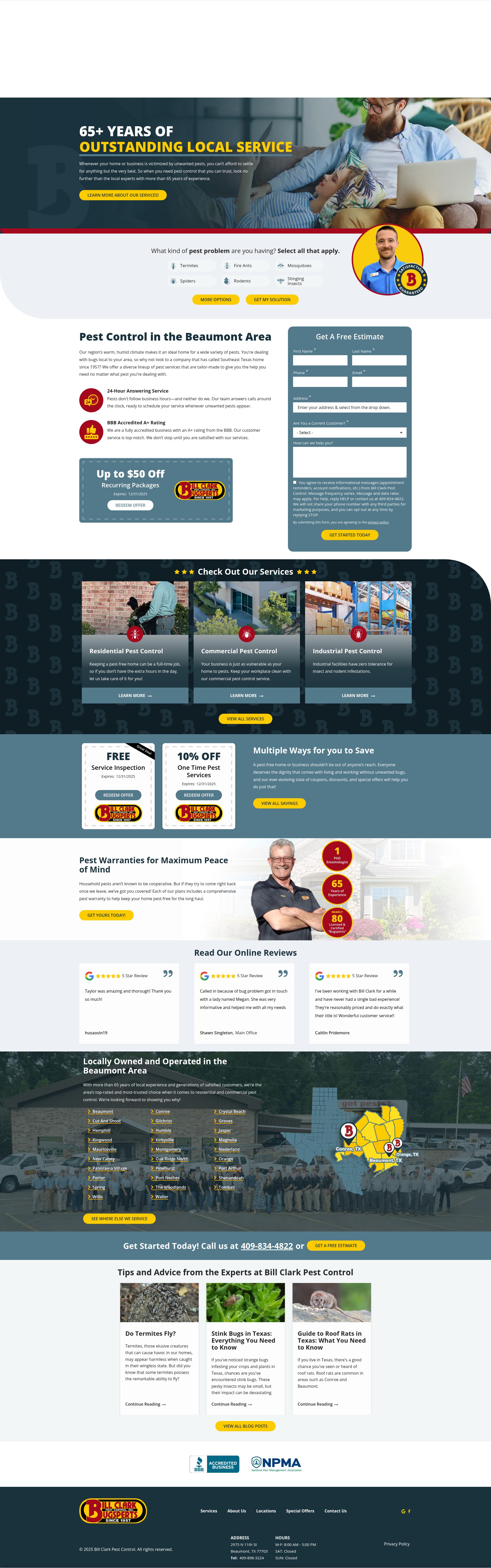 Screenshot of billclarkbugsperts.com