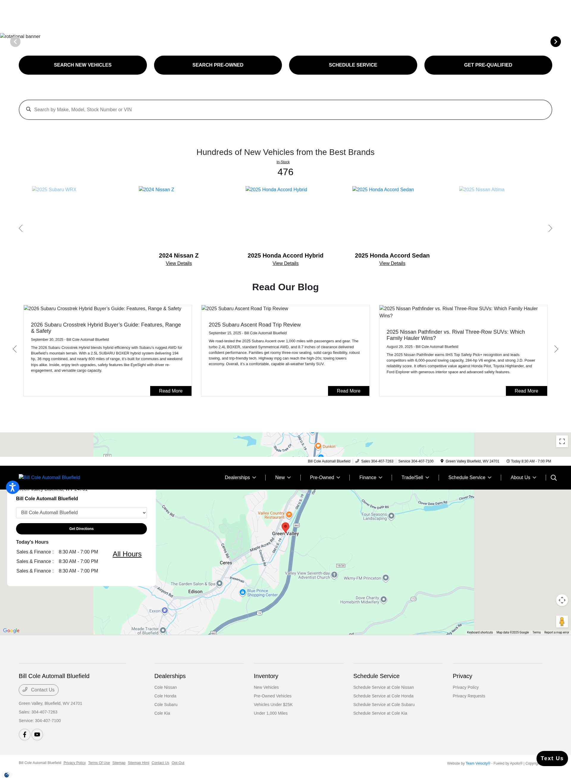 Screenshot of billcoleautomallbluefield.com
