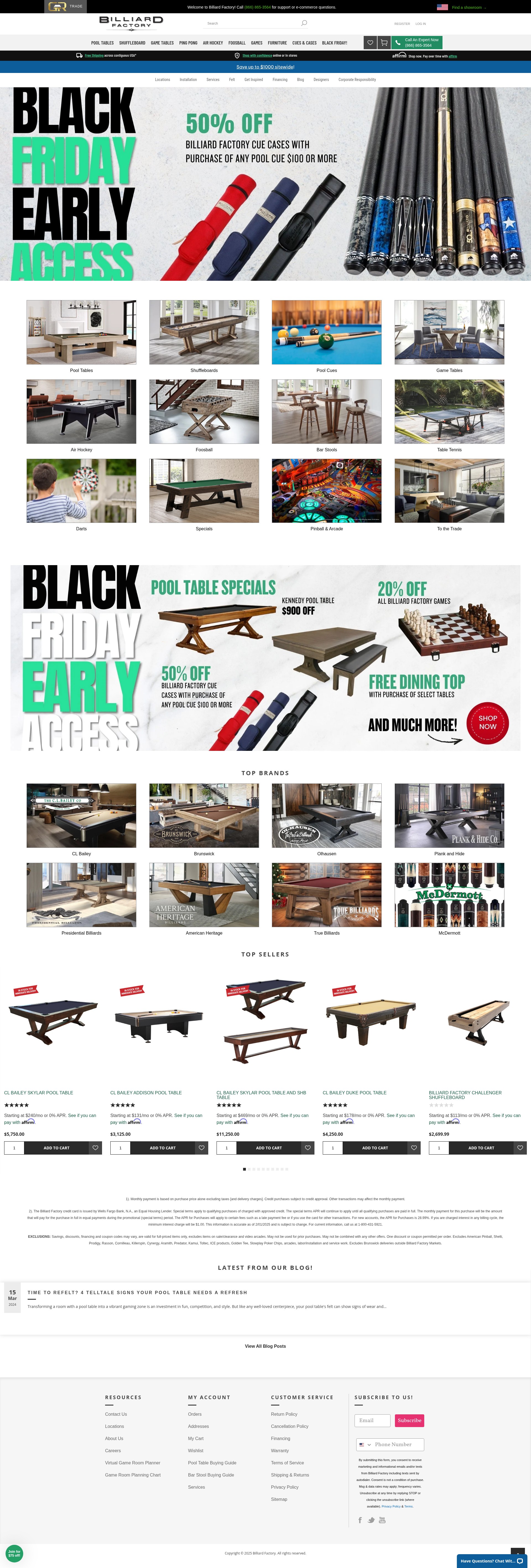 Screenshot of billiardfactory.com