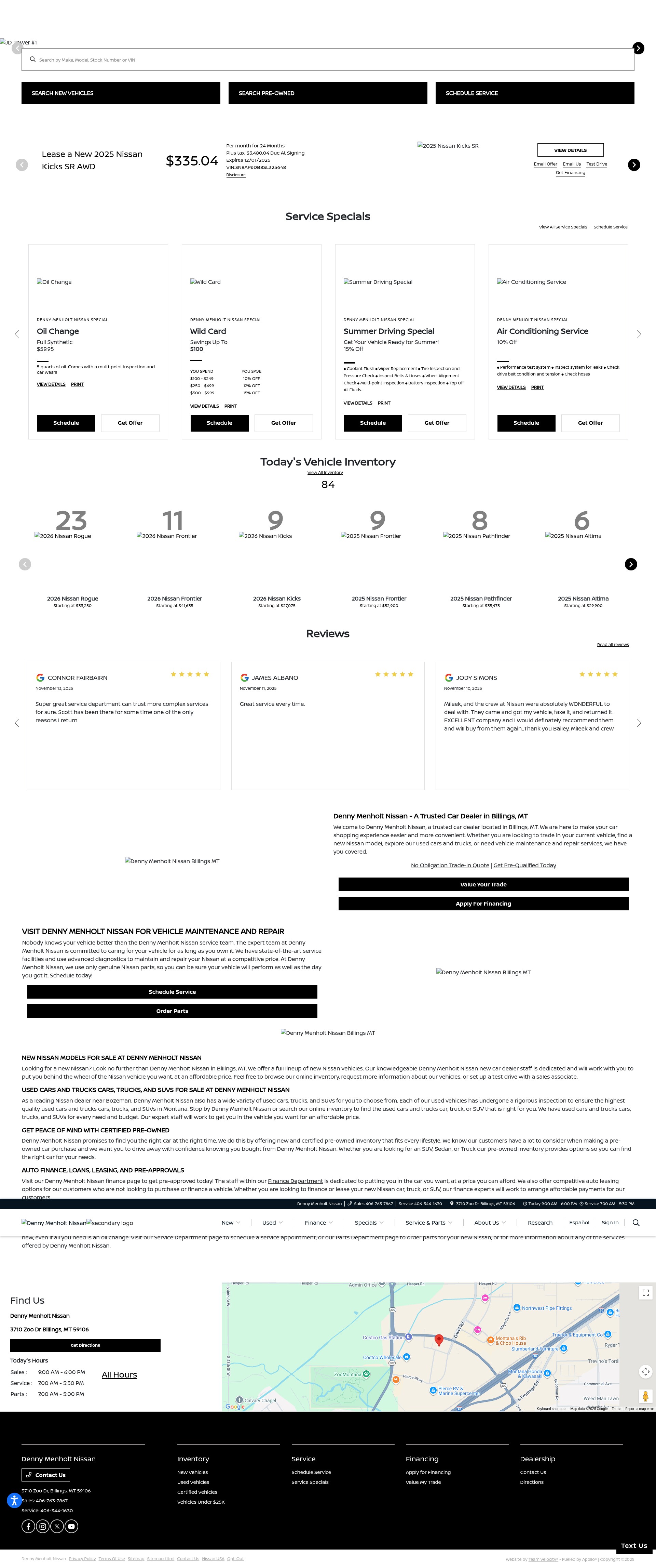 Screenshot of billingsnissan.com