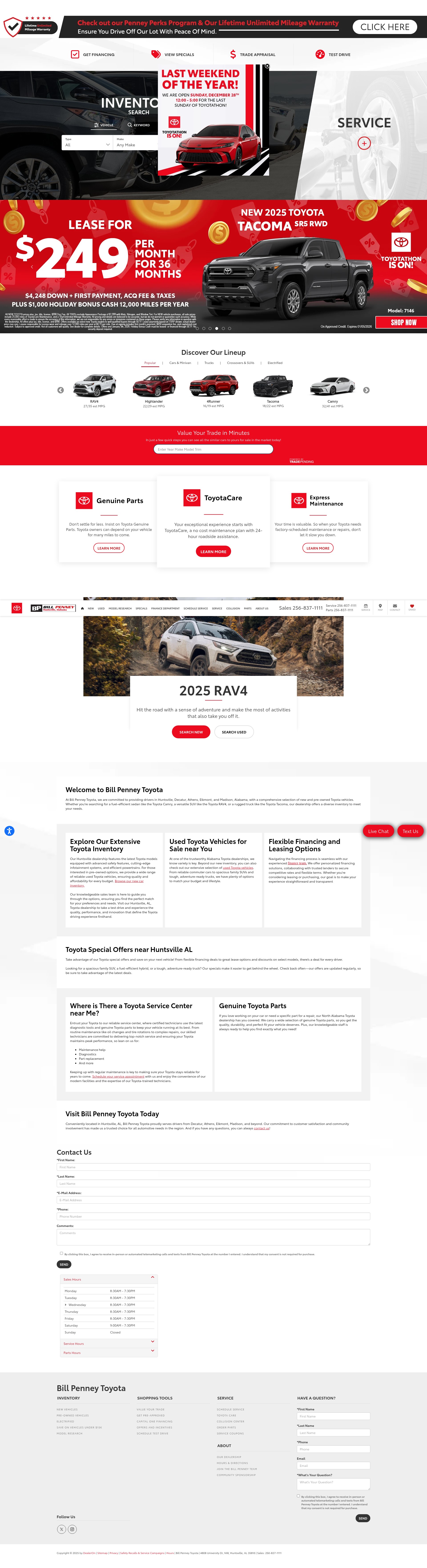 Screenshot of billpenneytoyota.com