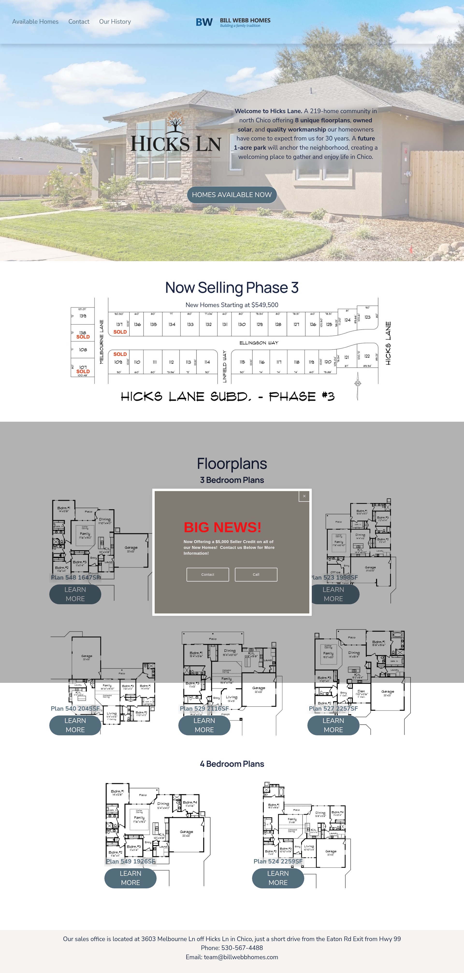 Screenshot of billwebbhomes.com