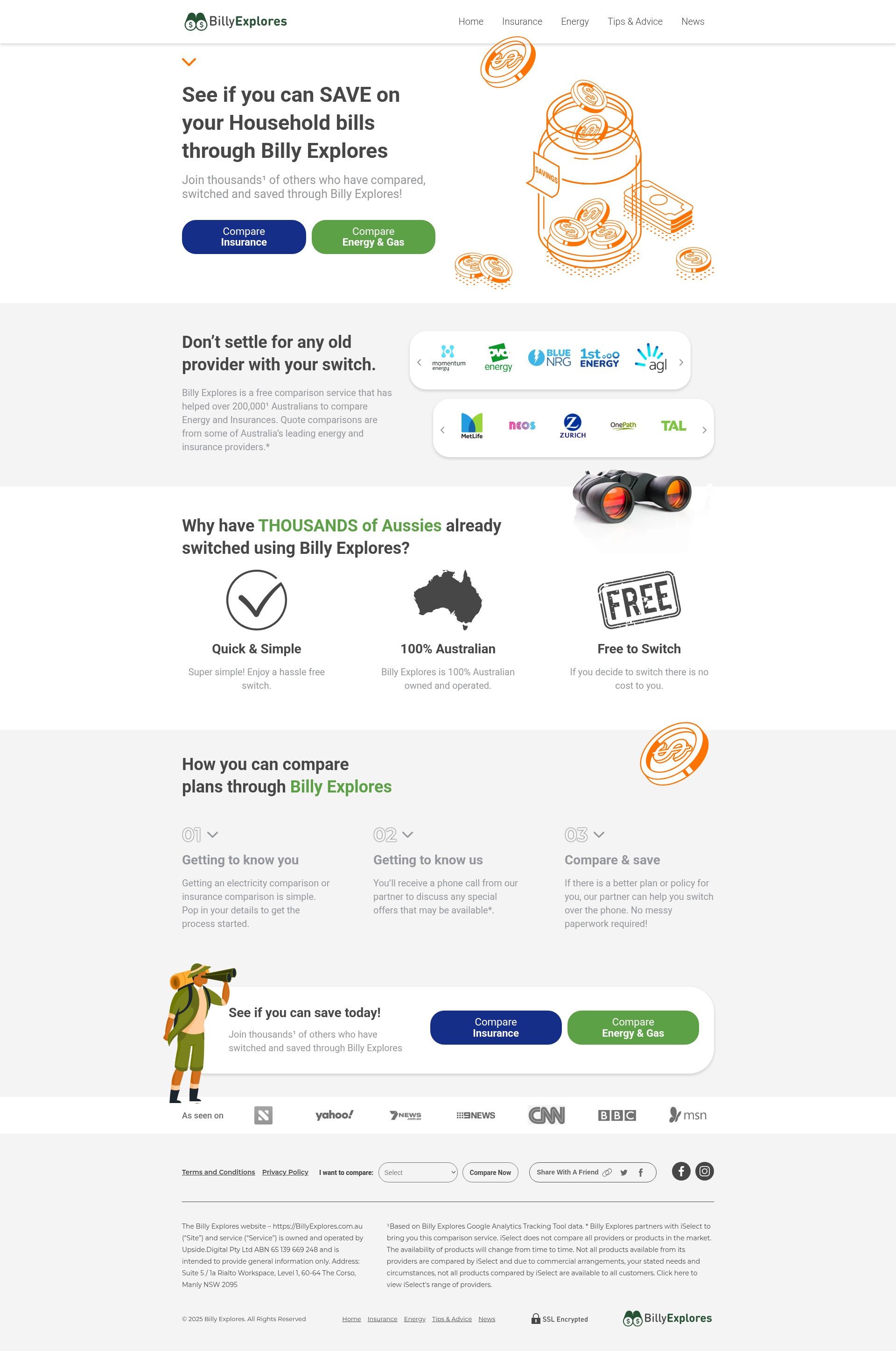 Screenshot of billyexplores.com.au