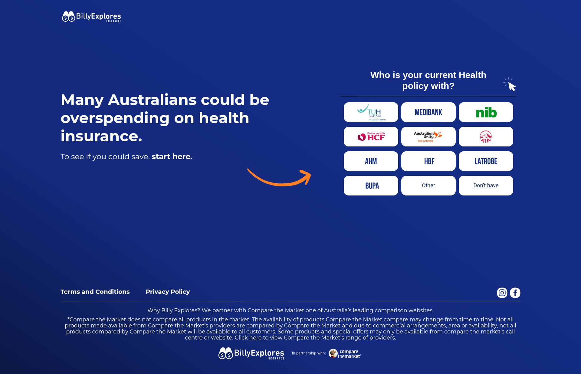 Screenshot of billyexploressavings.com.au