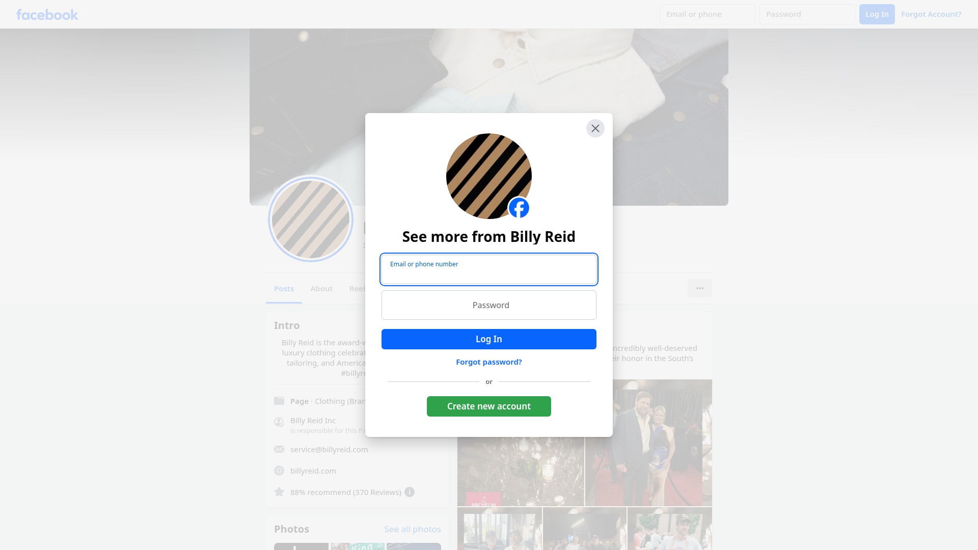 Screenshot of billyreid.com