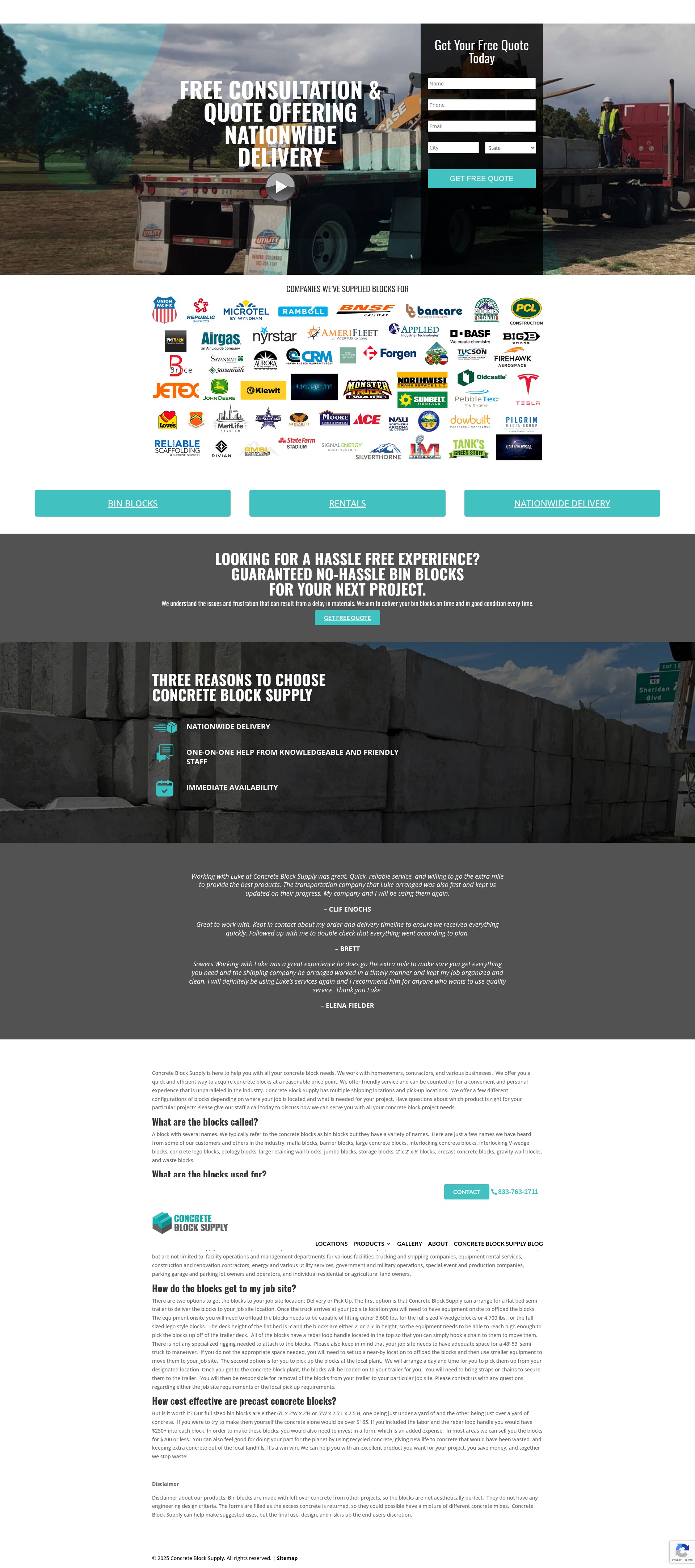 Screenshot of binblocksupply.com