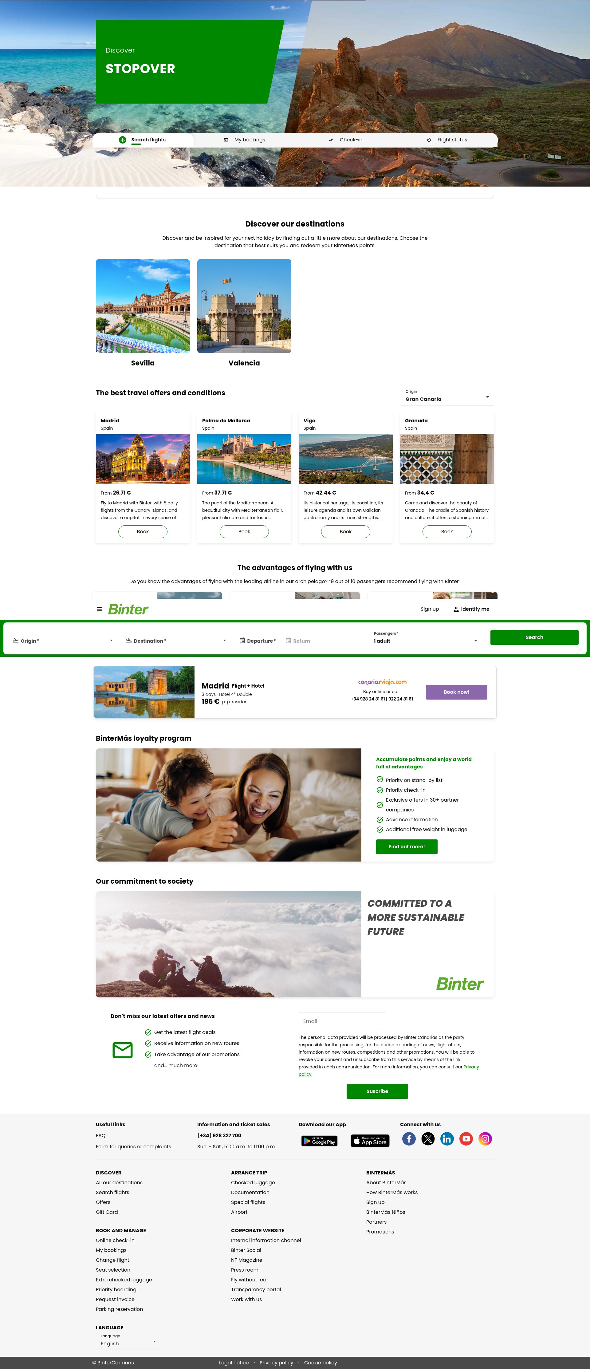 Screenshot of bintercanarias.com